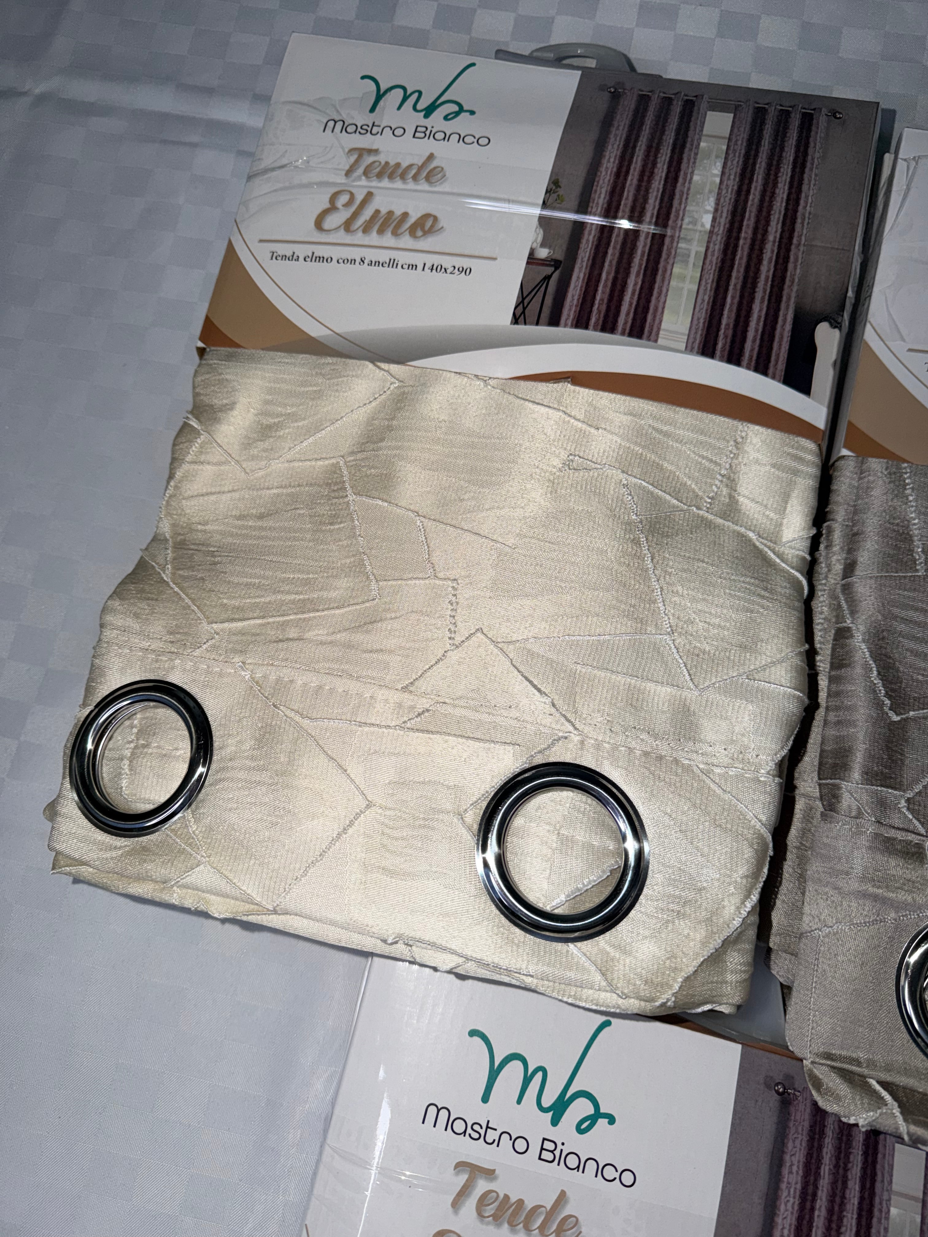 COPPIA DI TENDE PER INTERNI TESSUTO COPRENTE CONFEZIONE DA 2 TELI (OGNI TELO MISURA 140x290cm)art. Elmo