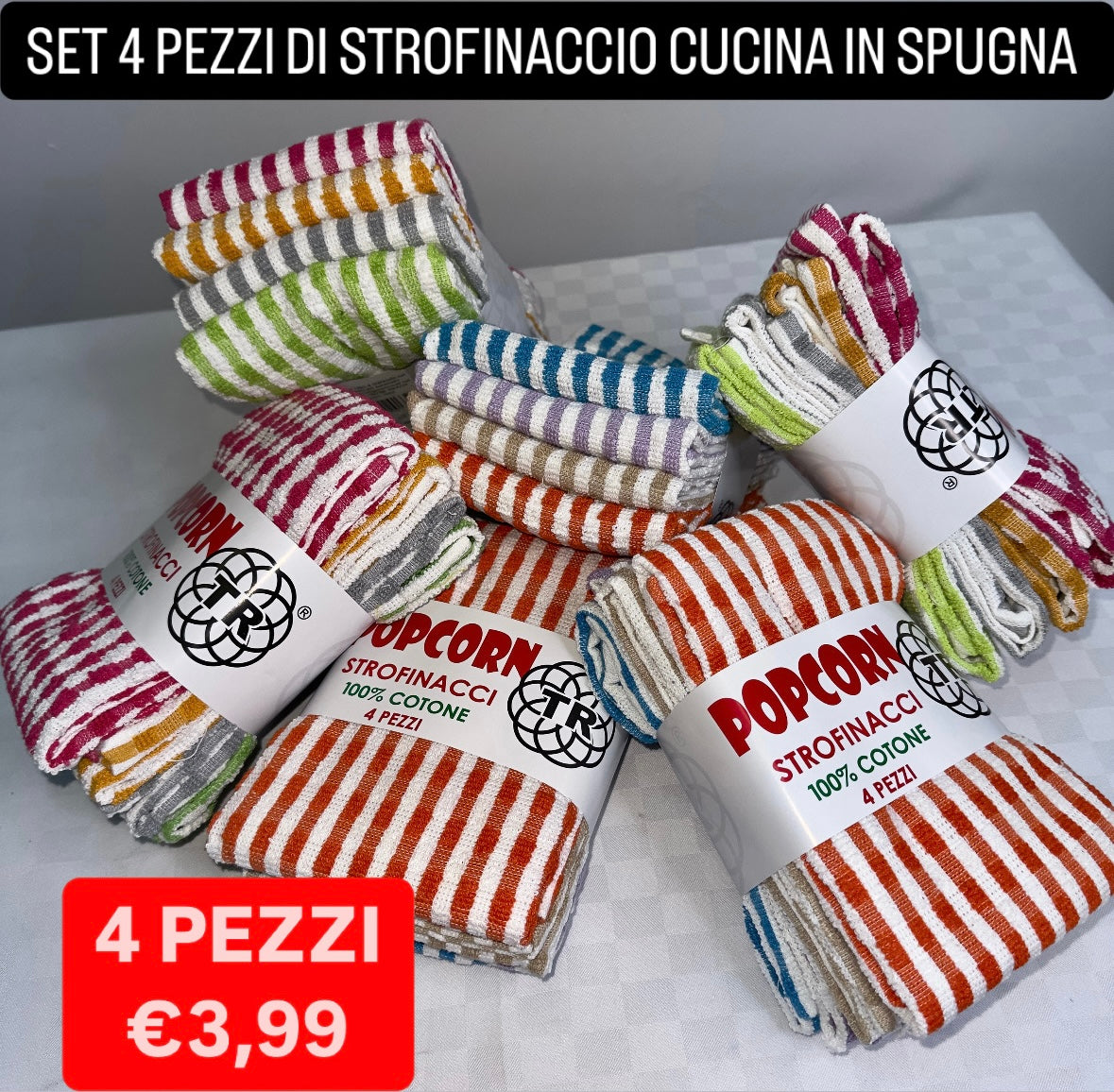 STROFINACCIO CUCINA SET DA 4 PEZZI IN SPUGNA