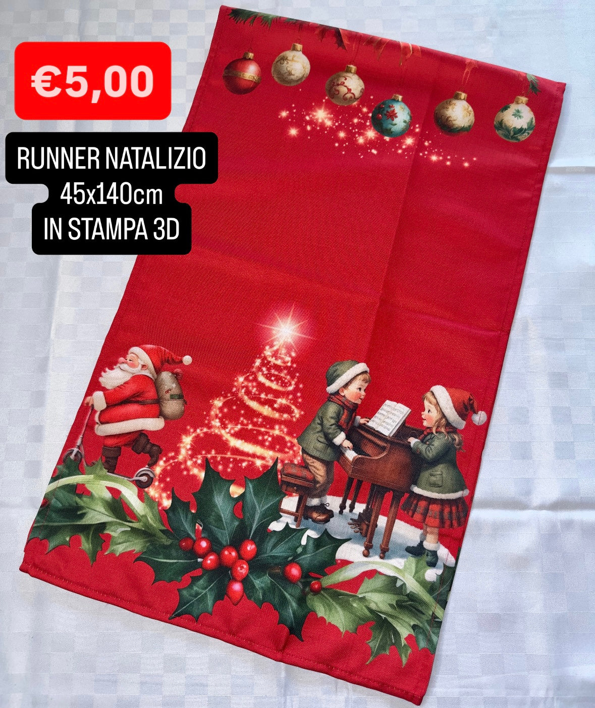RUNNER NATALIZIO 45x140cm IN STAMPA 3D