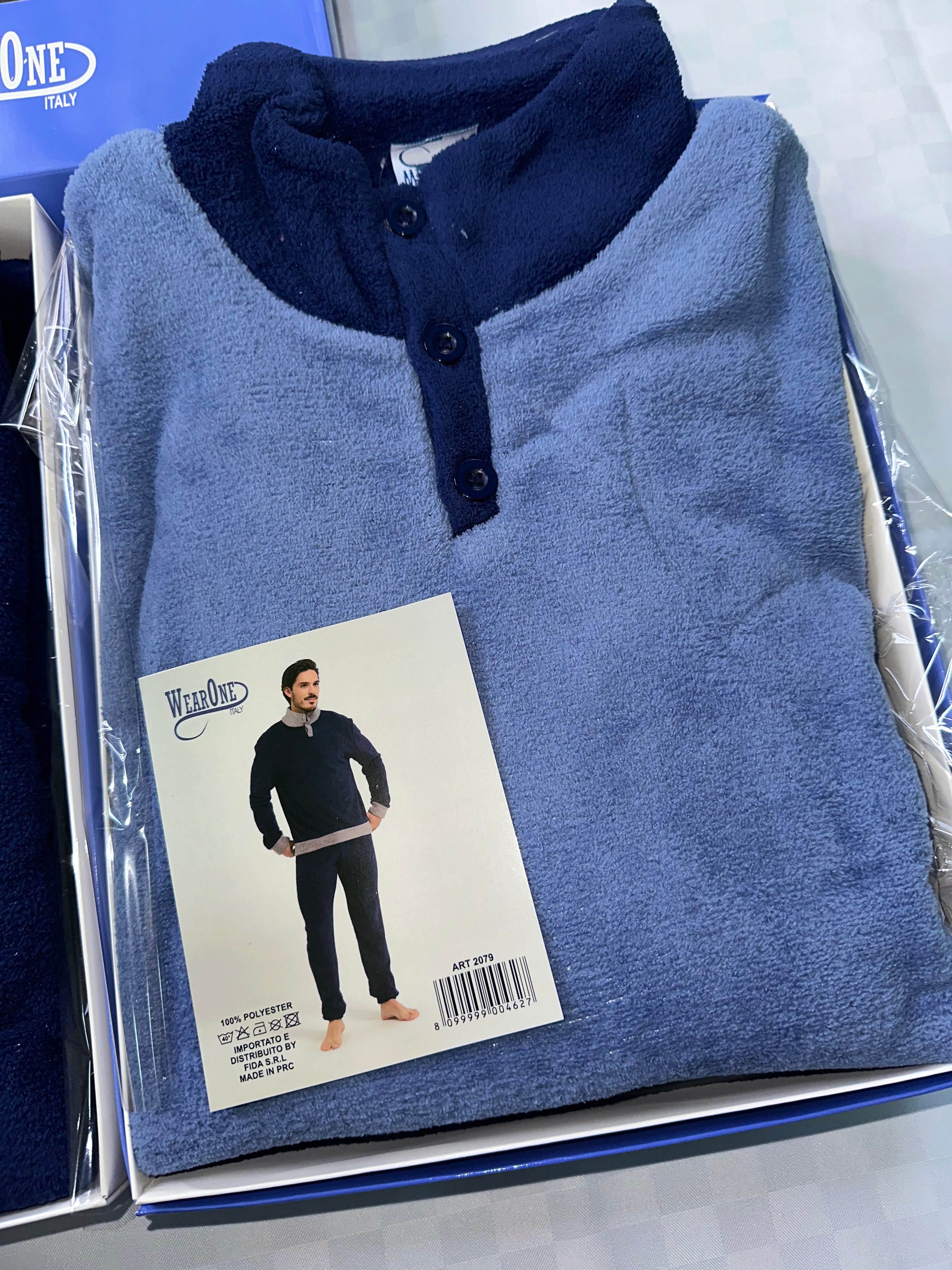 PIGIAMA UOMO IN MORBIDO PILE Manica lunga e Pantalone lungo