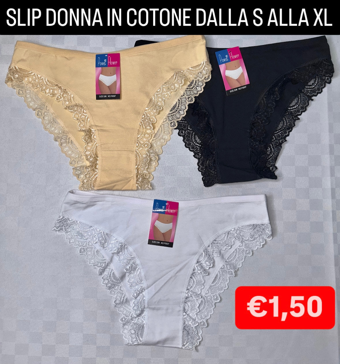 SLIP DONNA IN COTONE DALLA S ALLA XL