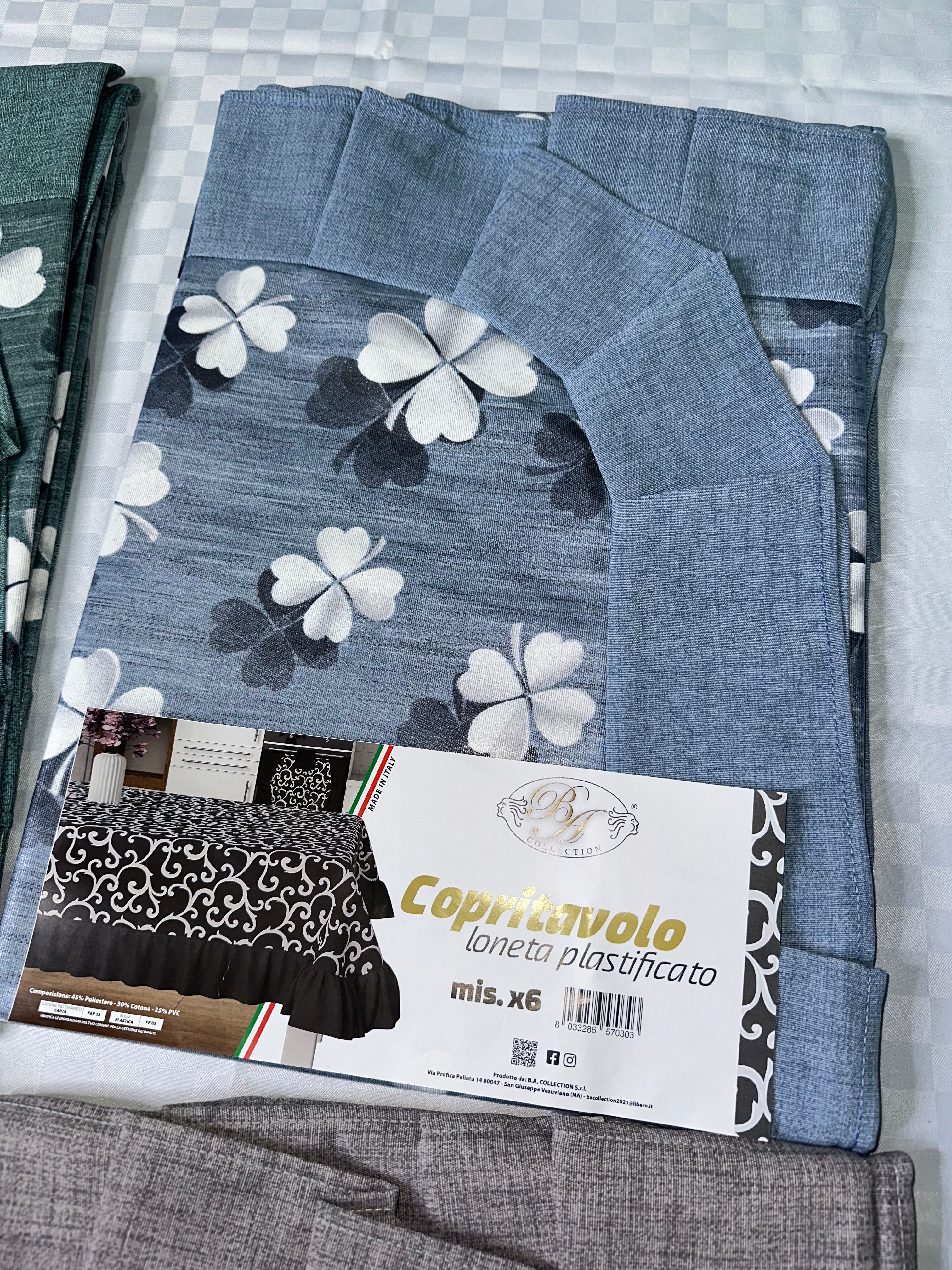 COPRITAVOLO PLASTIFICATO CON VOILANT disponibile X6 PERSONE (140x180cm) e X12 PERSONE (140x240cm) FANT. Fortuna