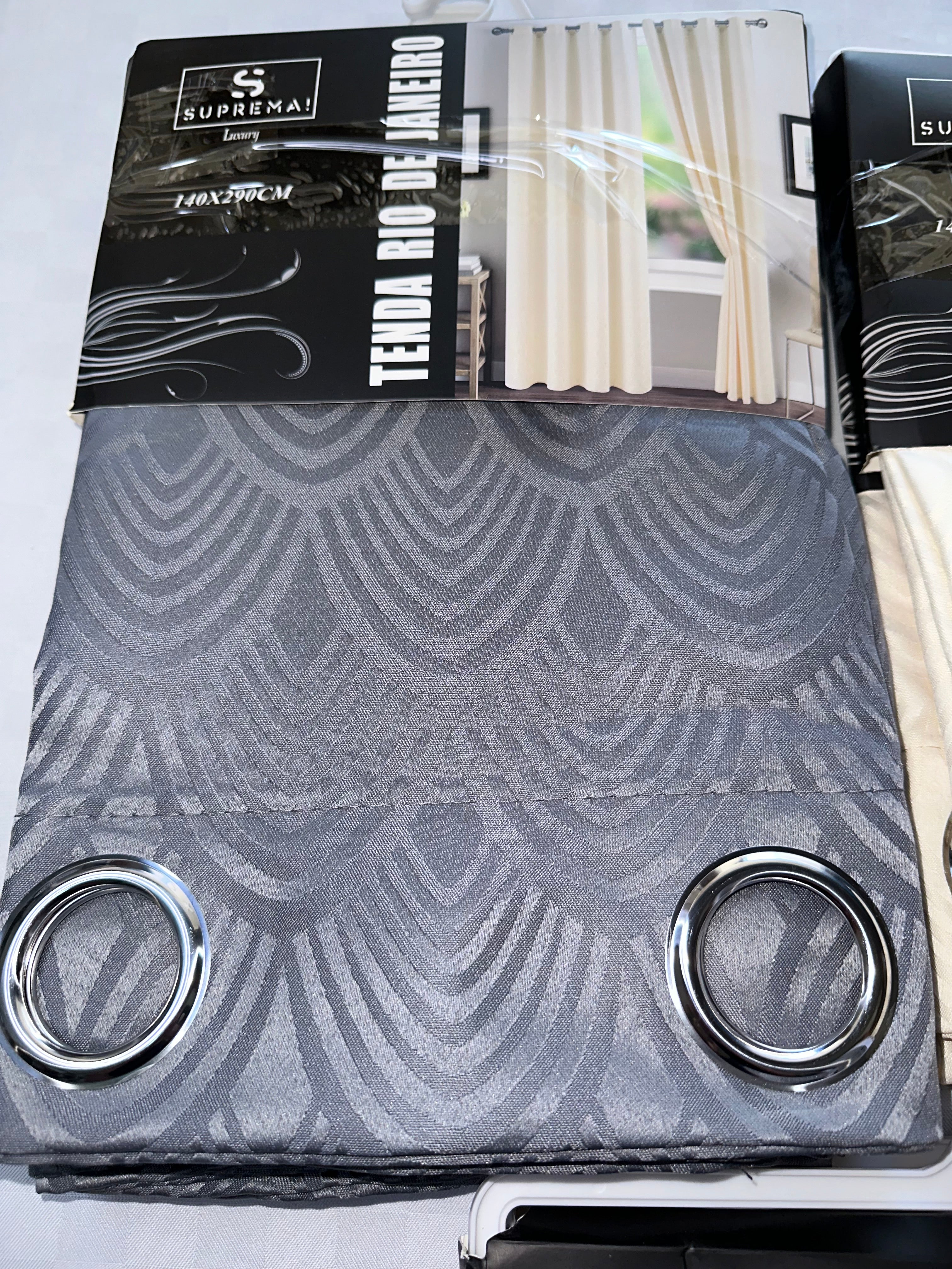 COPPIA DI TENDE PER INTERNI TESSUTO COPRENTE CONFEZIONE DA 2 TELI (OGNI TELO MISURA 140x290cm)art. Rio de Janeiro