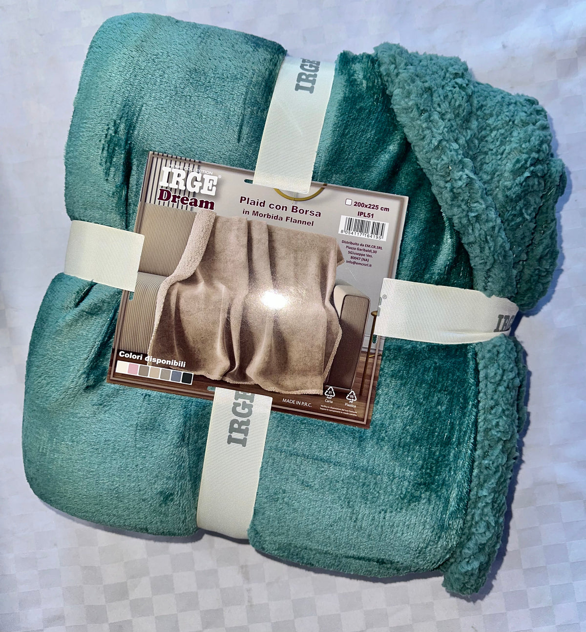 COPERTA PLAID IN MORBIDO PILE CON STRATO DI PELLICCIA SOTTO misura 200x225cm