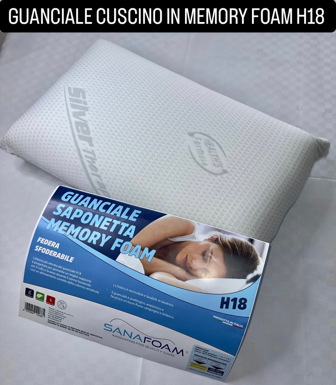 GUANCIALE CUSCINO IN MEMORY FOAM H18