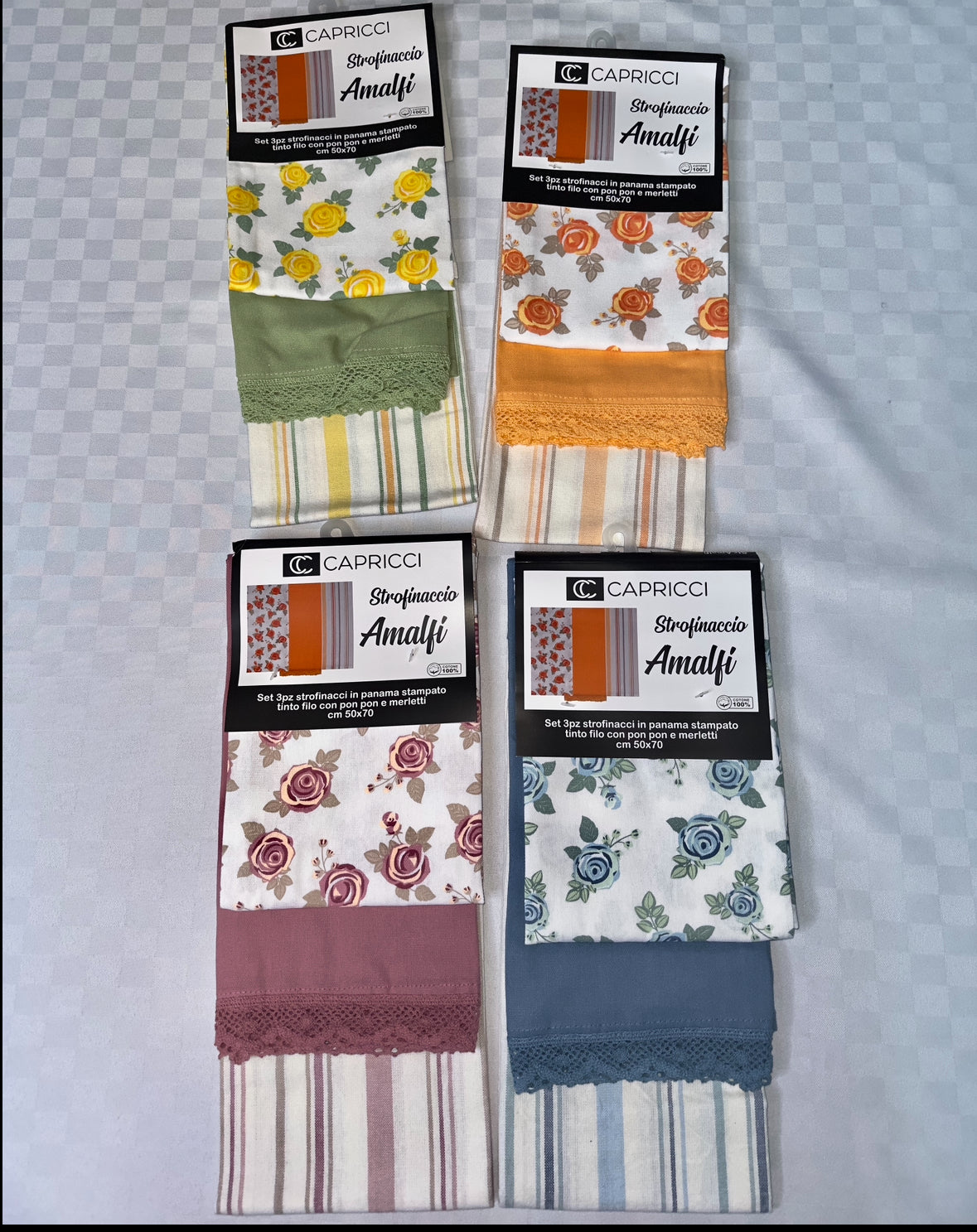 STROFINACCIO CUCINA SET DA 3 PEZZI IN COTONE 100%