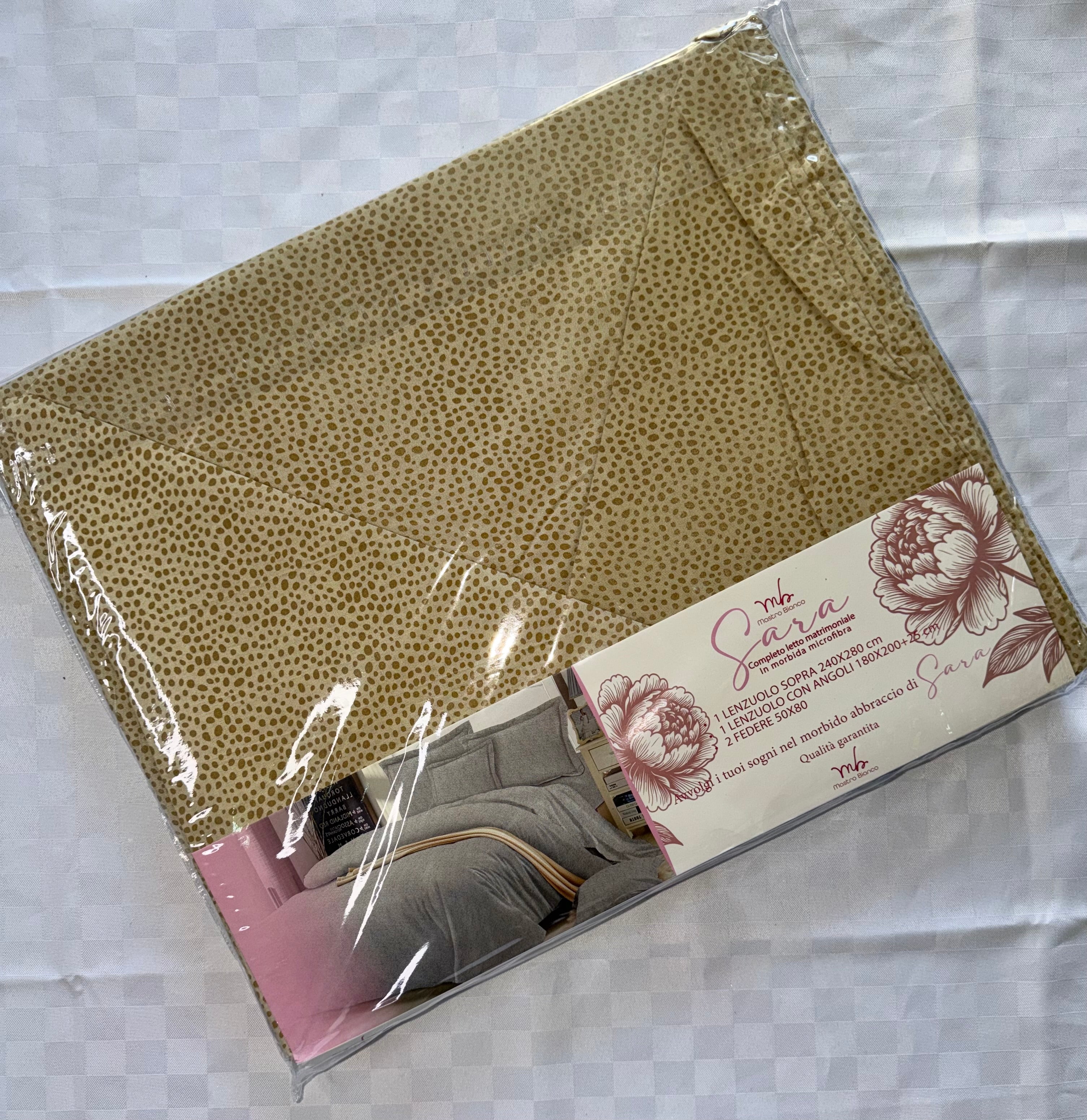COMPLETO LENZUOLA MATRIMONIALE Lenzuolo sopra, Lenzuolo sotto con angoli e due federe in microfybra