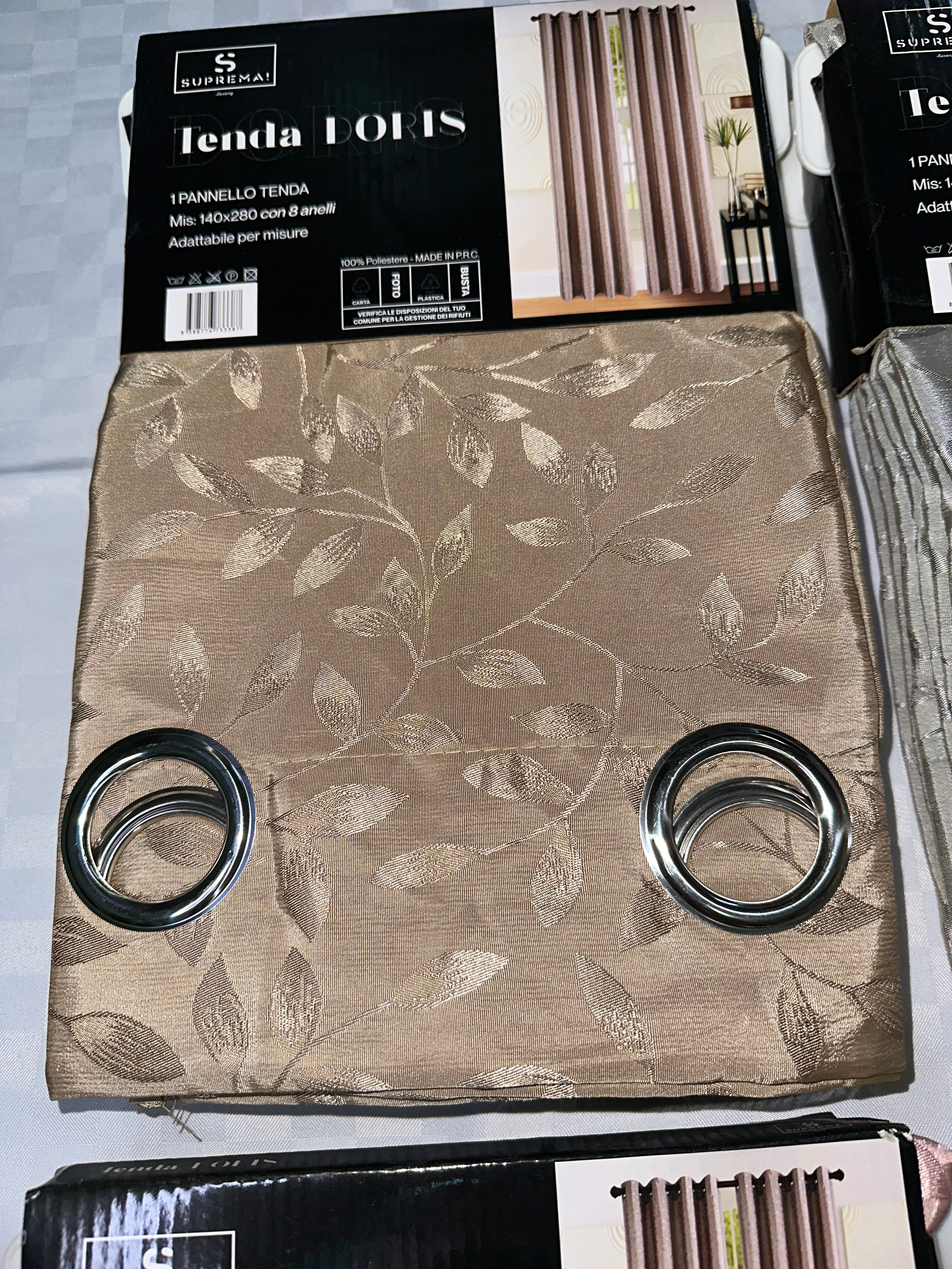 COPPIA DI TENDE PER INTERNI TESSUTO COPRENTE CONFEZIONE DA 2 TELI (OGNI TELO MISURA 140x280cm)art.Doris