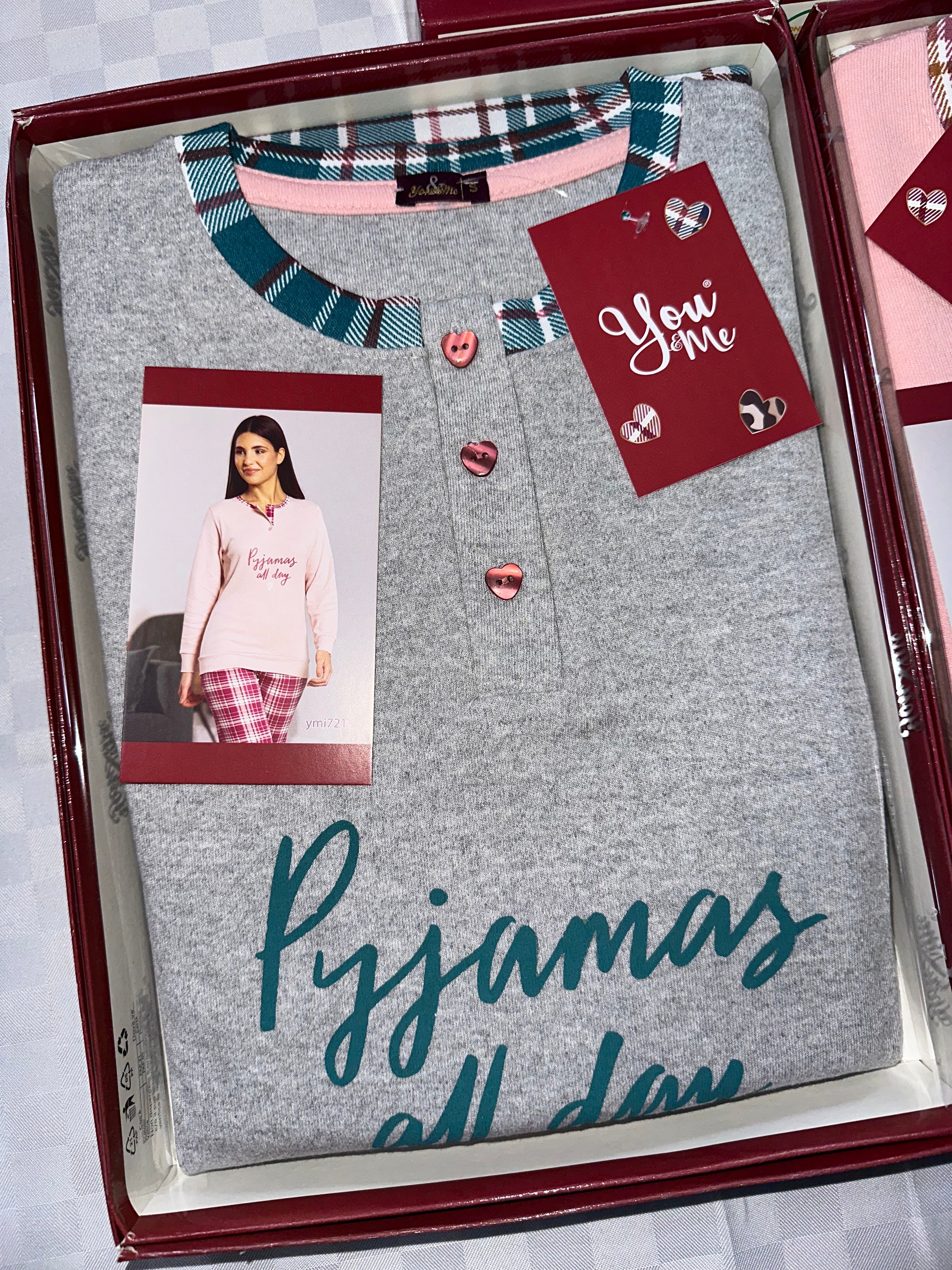 PIGIAMA DONNA IN COTONE CALDO Manica lunga e Pantalone lungo