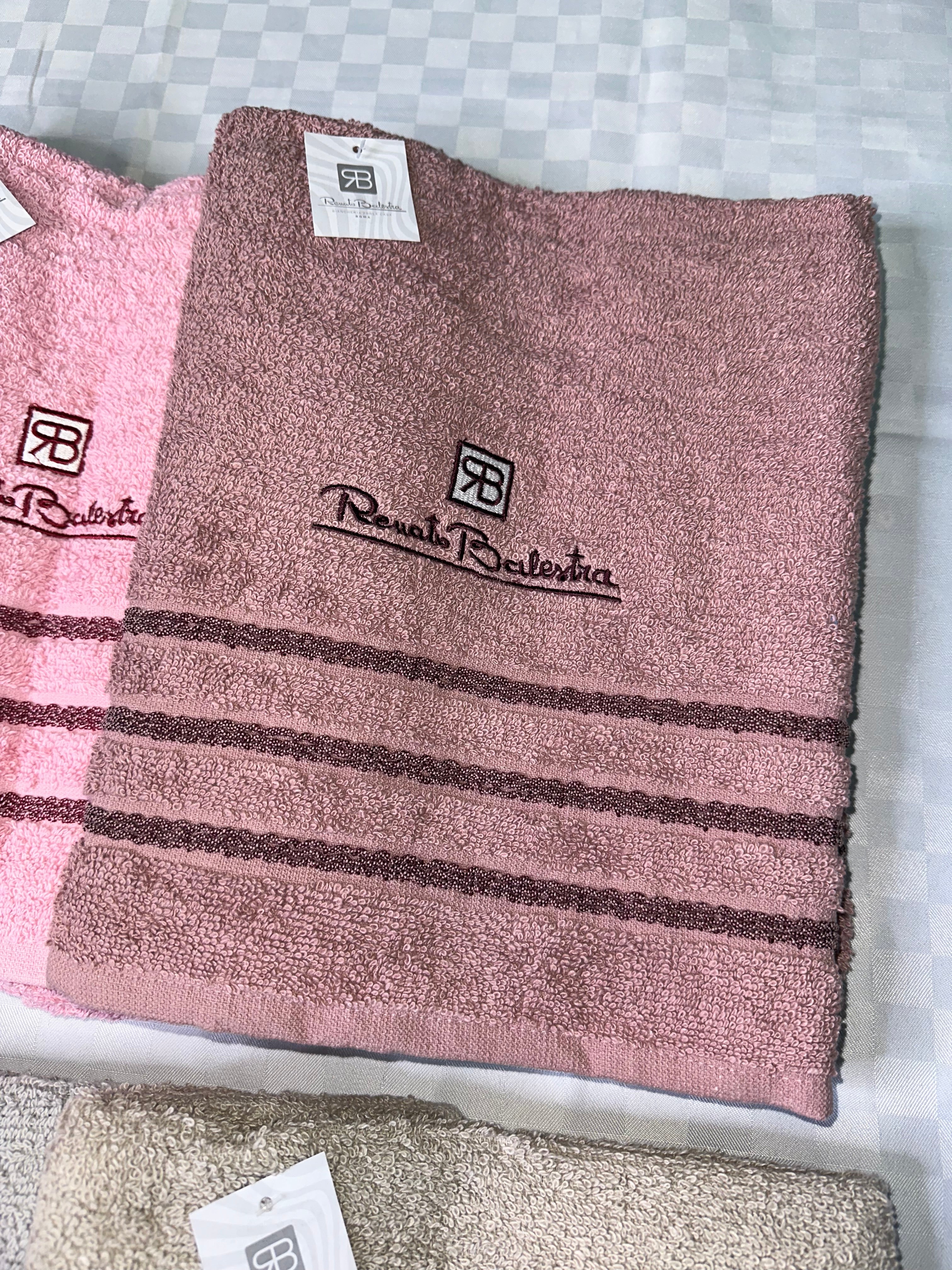 COPPIA DI ASCIUGAMANI IN OTTIMA SPUGNA 1 Grande Viso + 1 Piccola Ospite Renato Balestra