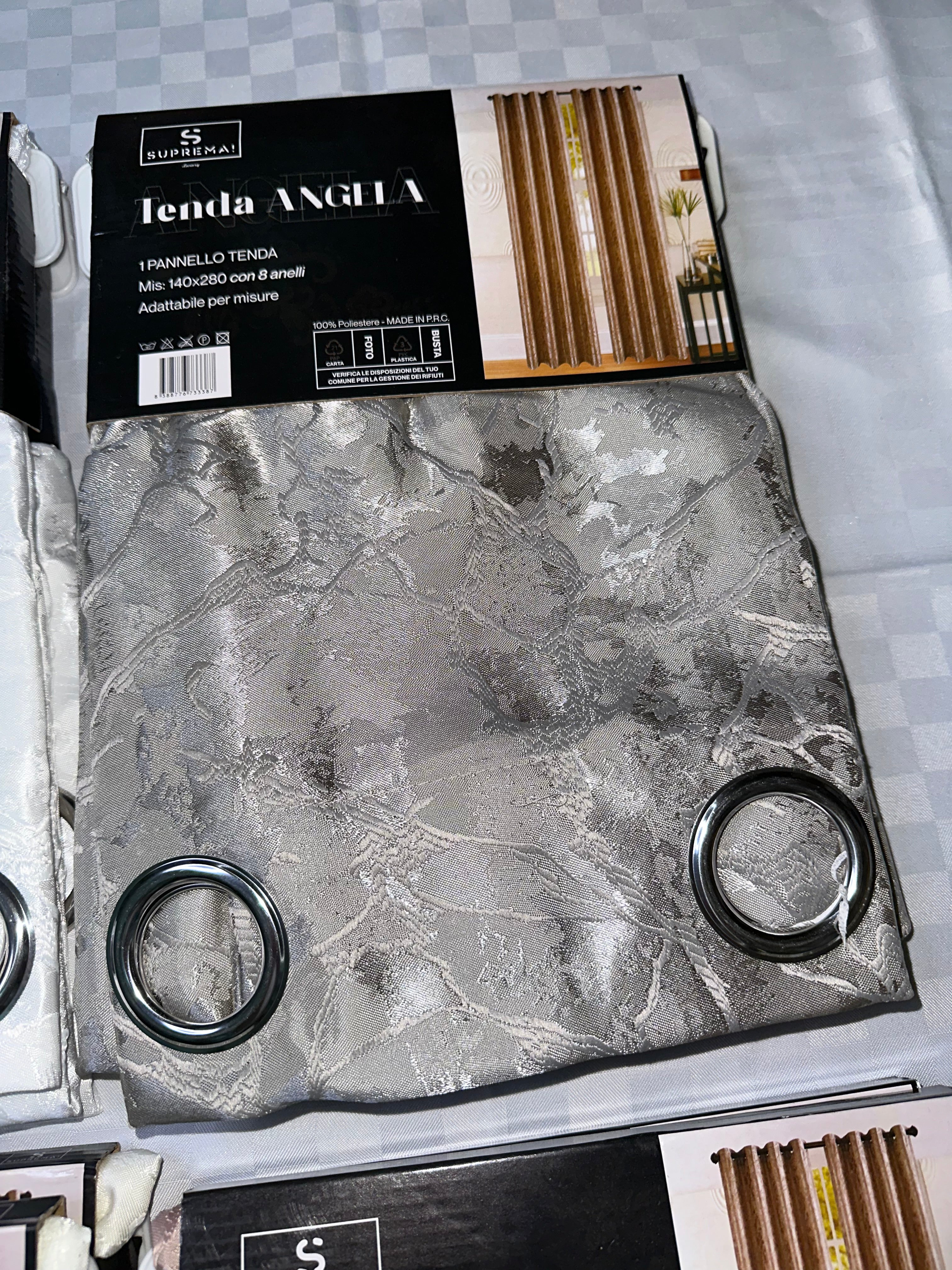 COPPIA DI TENDE PER INTERNI TESSUTO COPRENTE CONFEZIONE DA 2 TELI (OGNI TELO MISURA 140x280cm)art. Angela