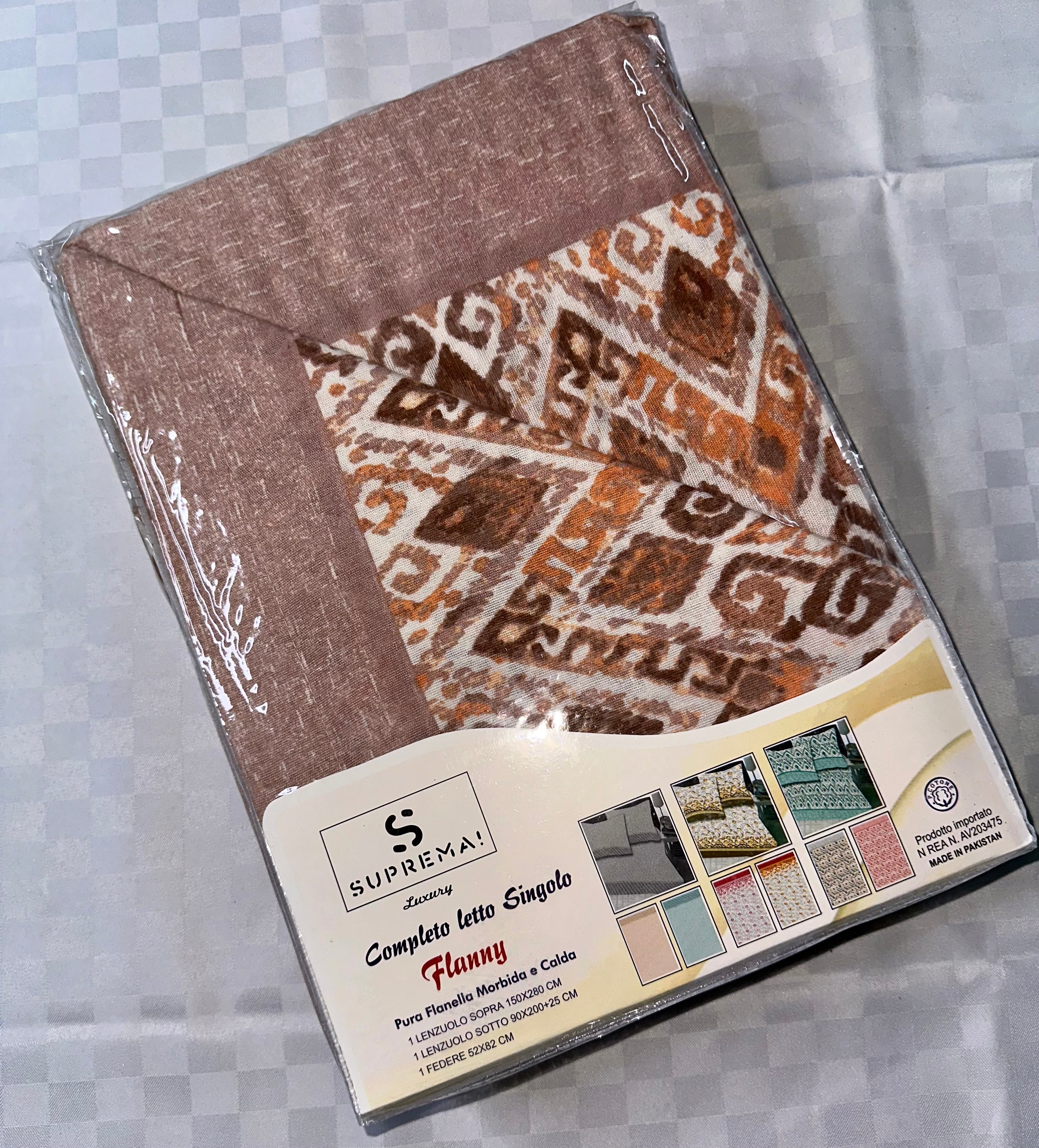 COMPLETO LENZUOLA IN FLANELLA PER LETTO SINGOLO Lenzuolo sopra,Lenzuolo sotto con angoli e Federa