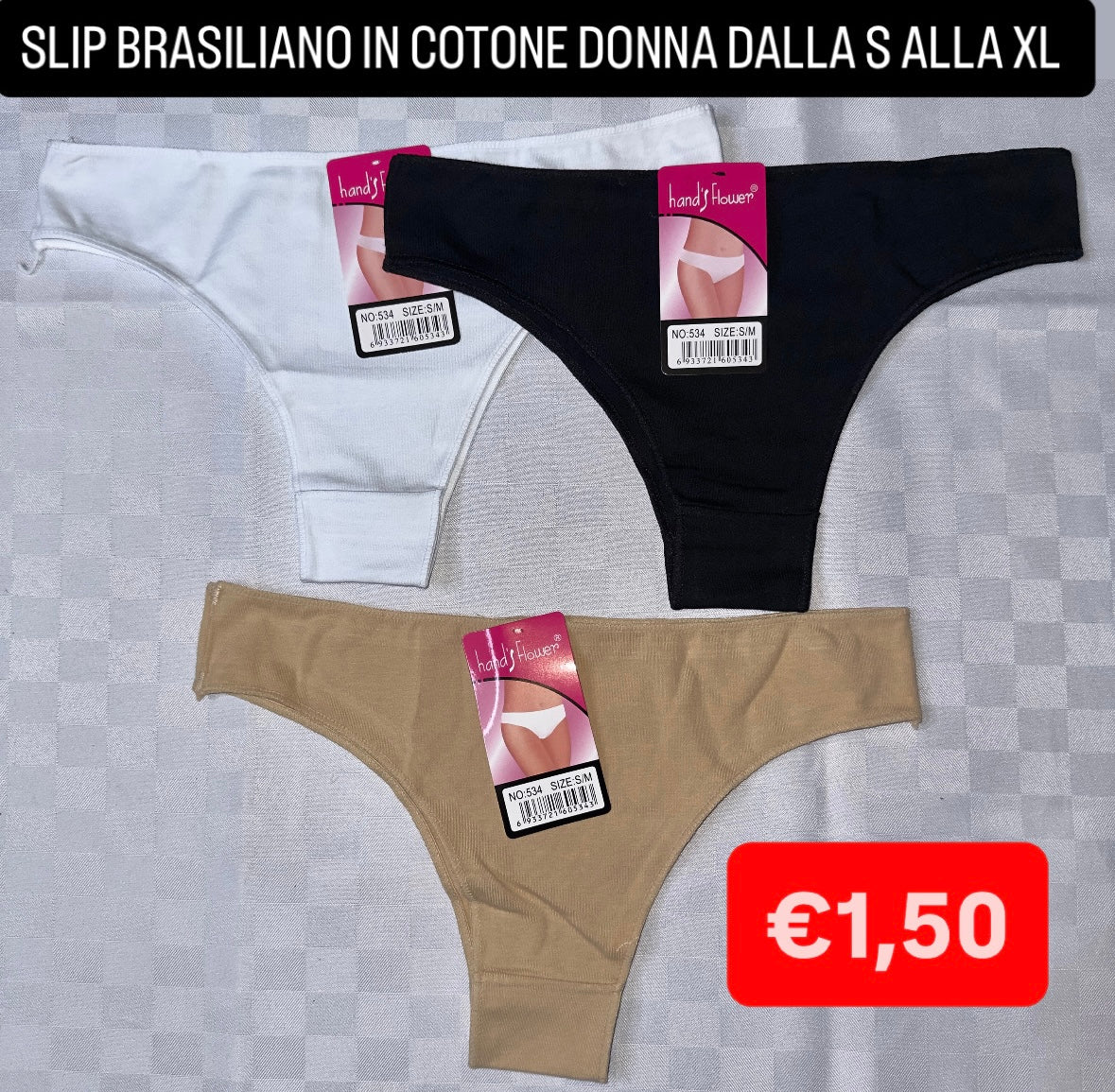 SLIP DONNA BRASILIANO IN COTONE