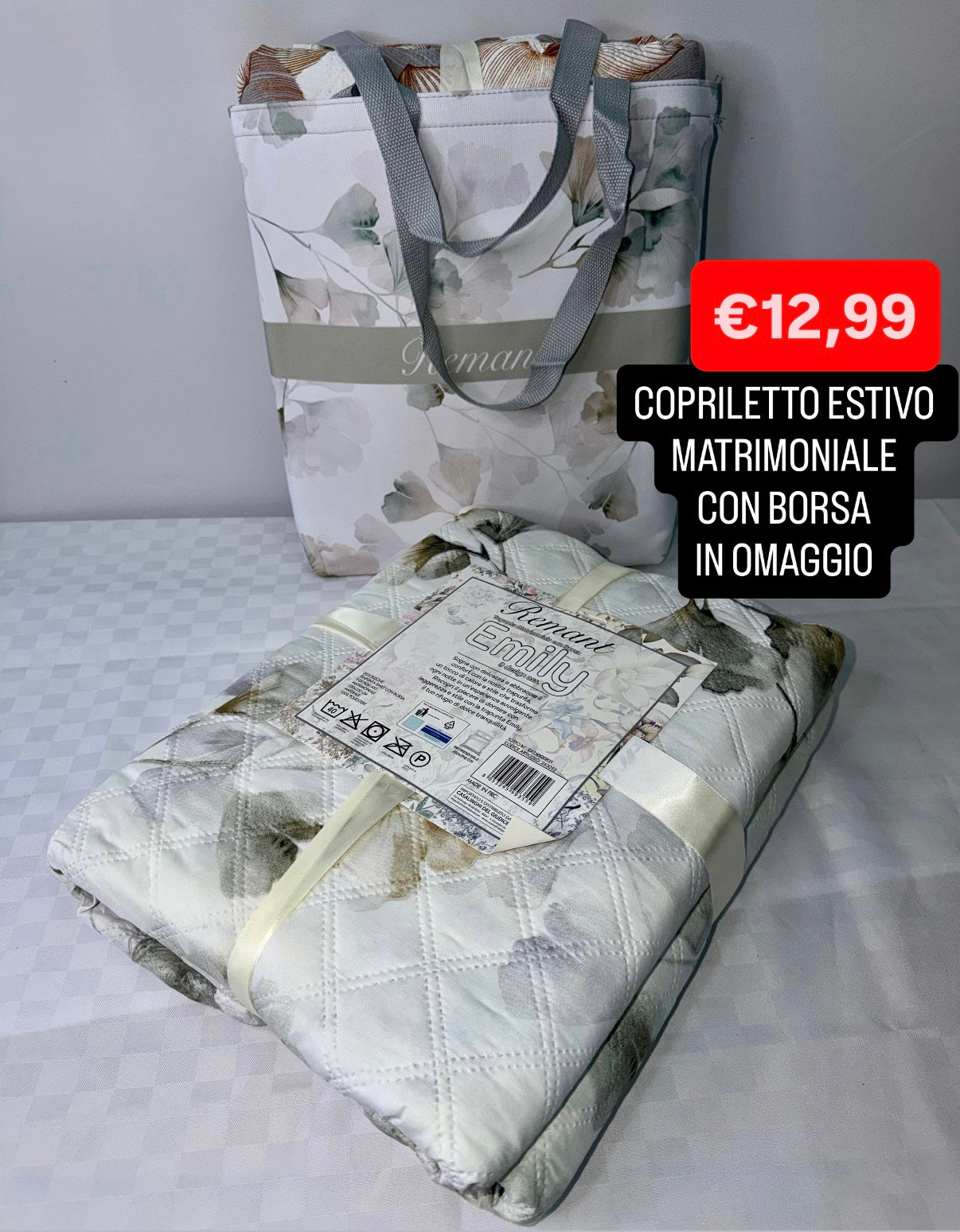 COPRILETTO ESTIVO MATRIMONIALE misura 250x260cm CON BORSA IN OMAGGIO