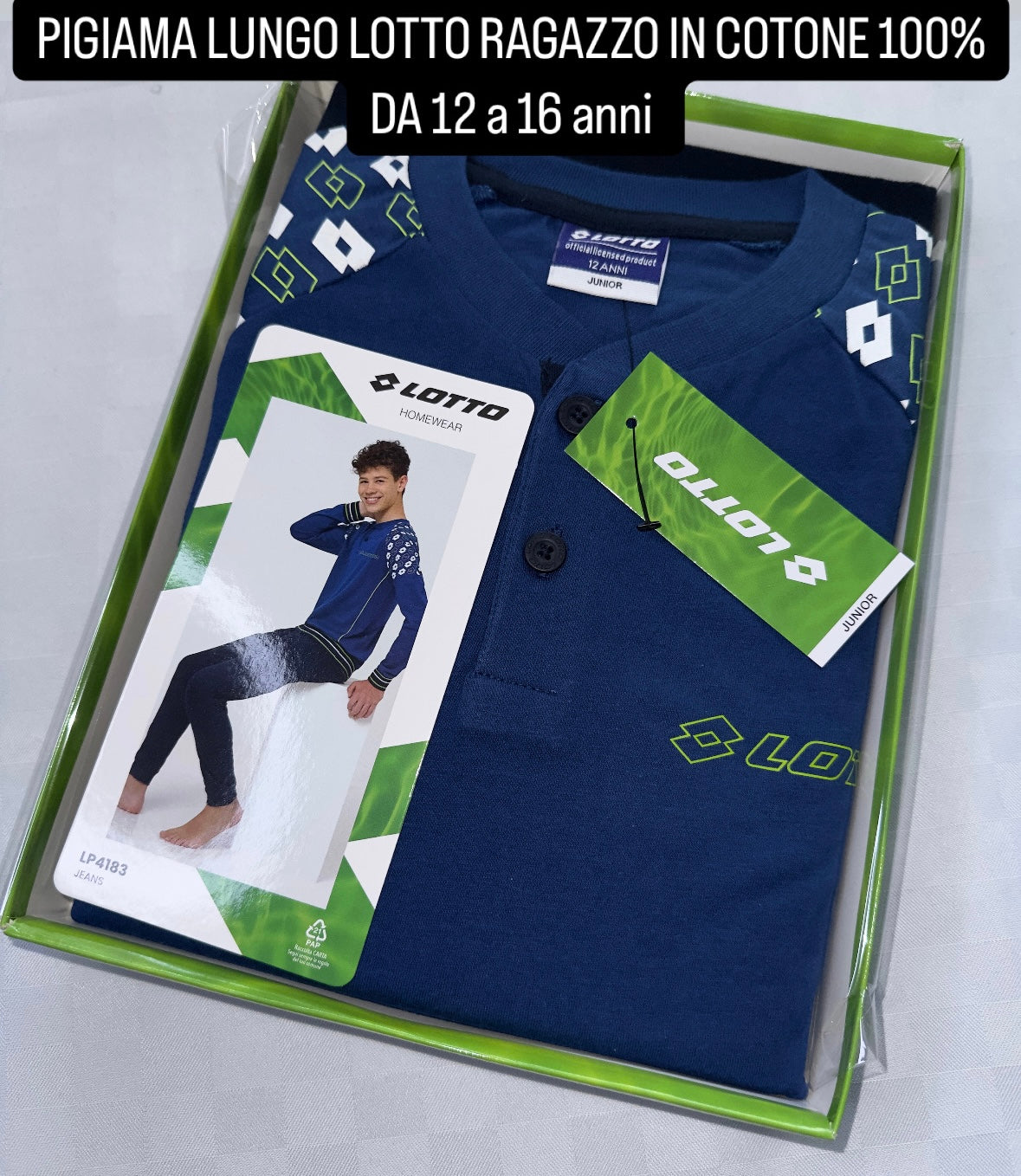 PIGIAMA RAGAZZO IN COTONE 100% Manica lunga e Pantalone lungo