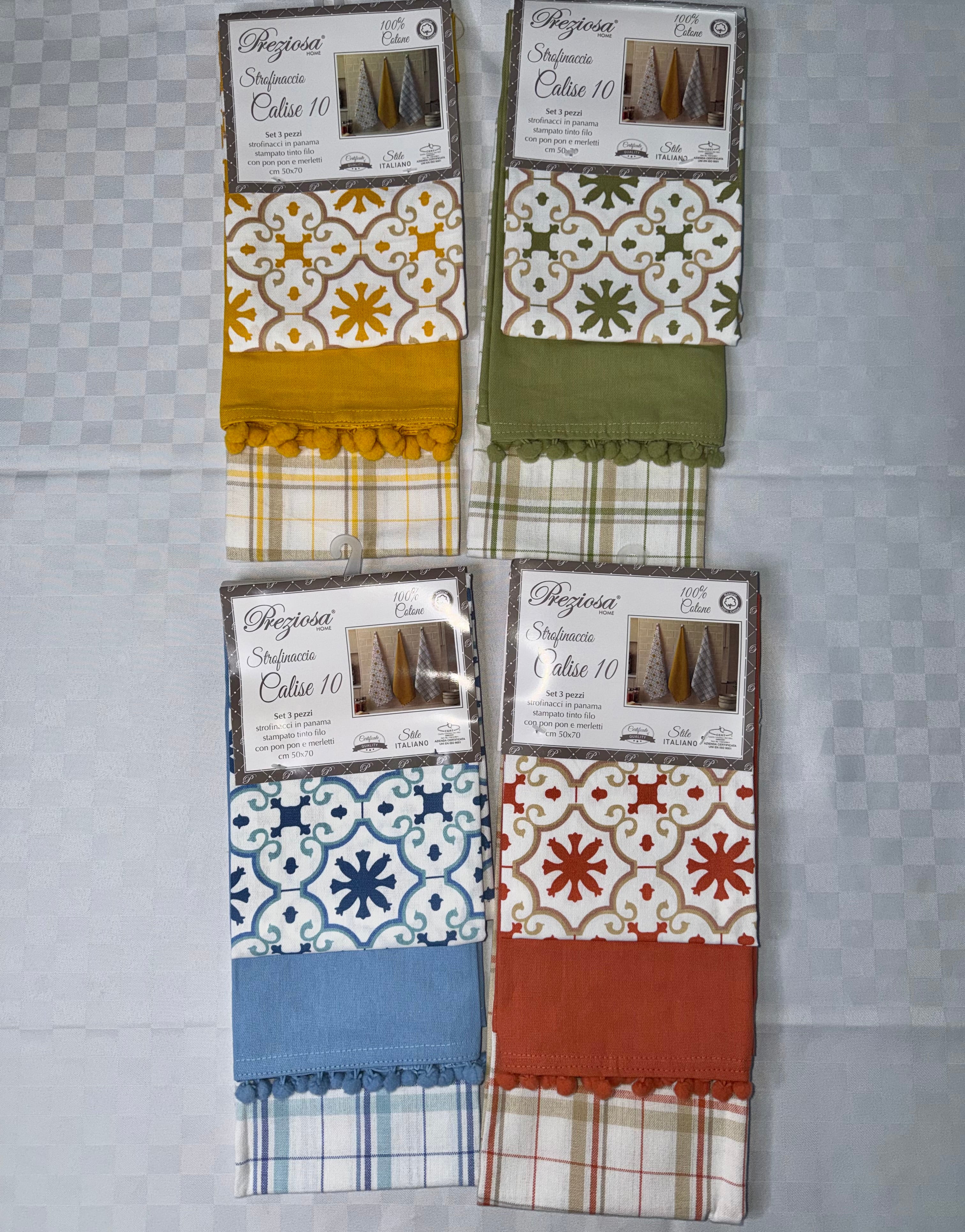 STROFINACCI CUCINA CONFEZIONE DA 3 PEZZI IN COTONE 100%
