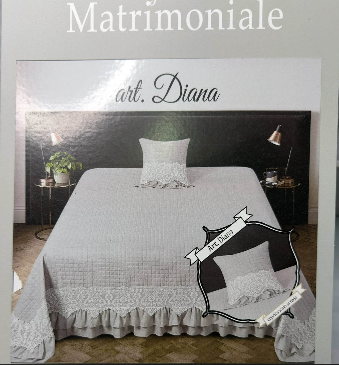 TRAPUNTINO PRIMAVERA /ESTATE MATRIMONIALE NAZARENO GABRIELLI CON VOILANT E RICAMO 260x270cm