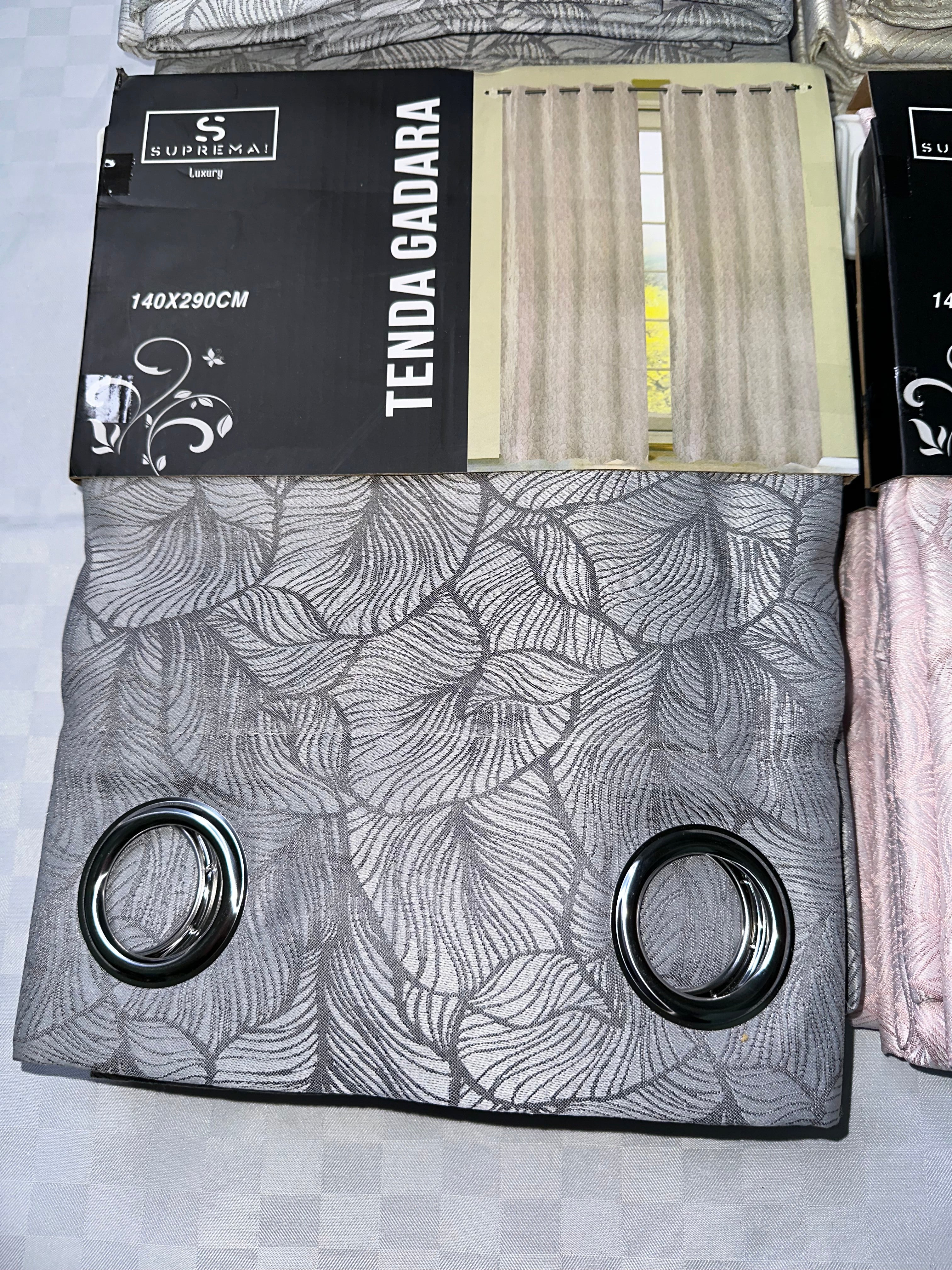 COPPIA DI TENDE PER INTERNI TESSUTO COPRENTE CONFEZIONE DA 2 TELI (OGNI TELO MISURA 140x290cm)art. Gadara