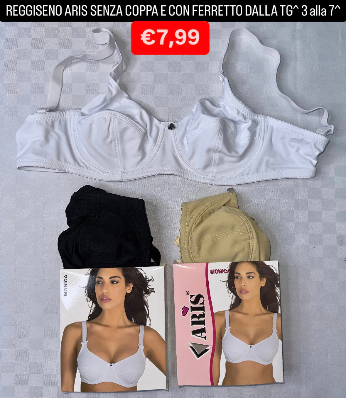 REGGISENO MONICA SENZA COPPA E CON FERRETTO DALLA TG^ 3 alla 7^