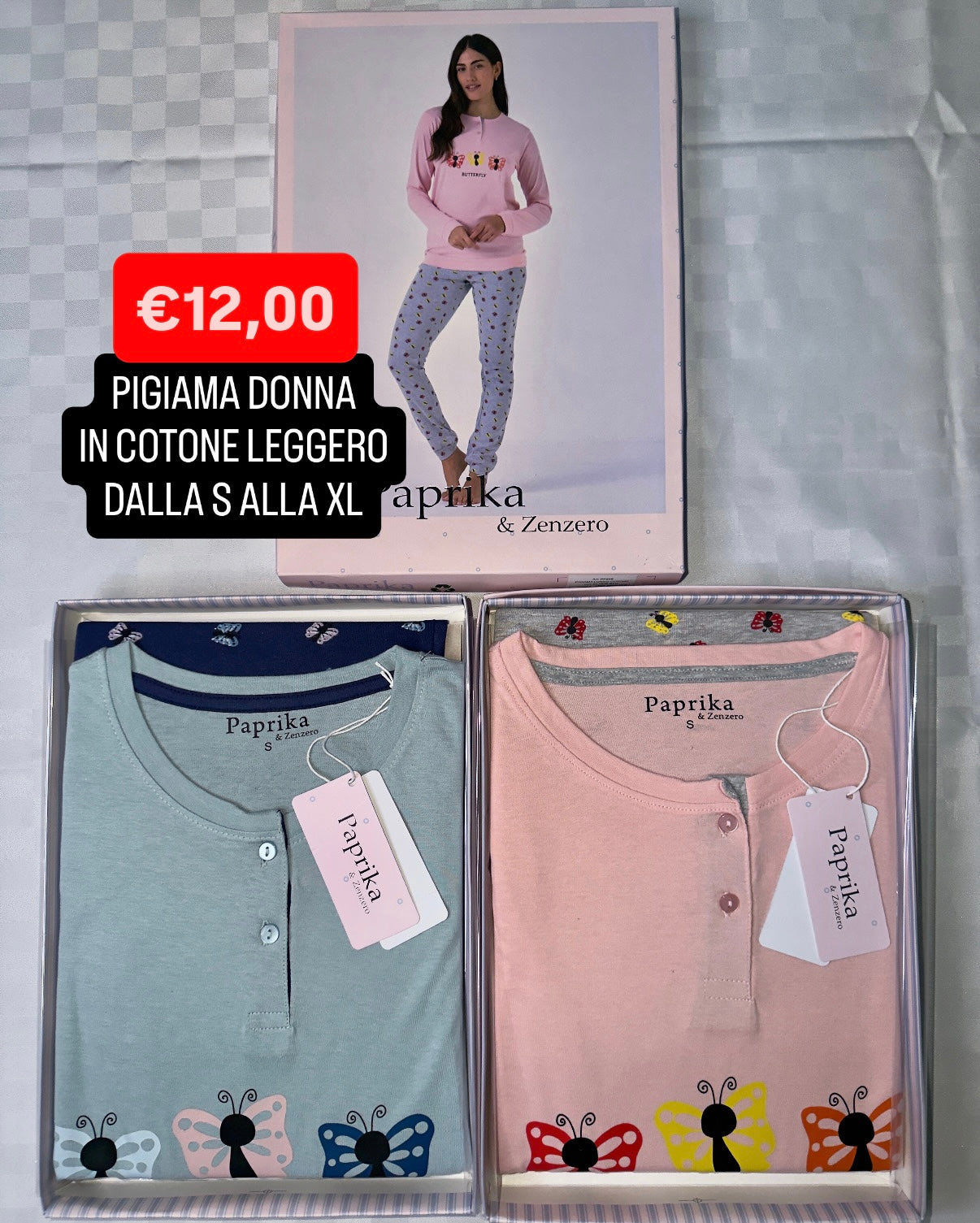 PIGIAMA DONNA IN COTONE MANICA LUNGA E PANTALONE LUNGO