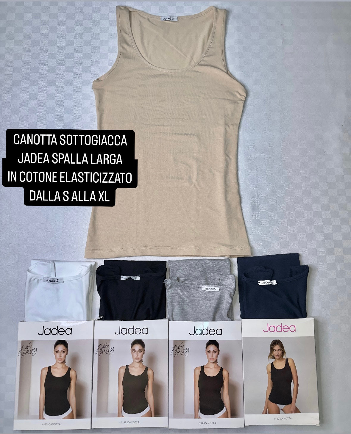 CANOTTA SOTTOGIACCA JADEA A SPALLA LARGA IN COTONE ELASTICIZZATO
