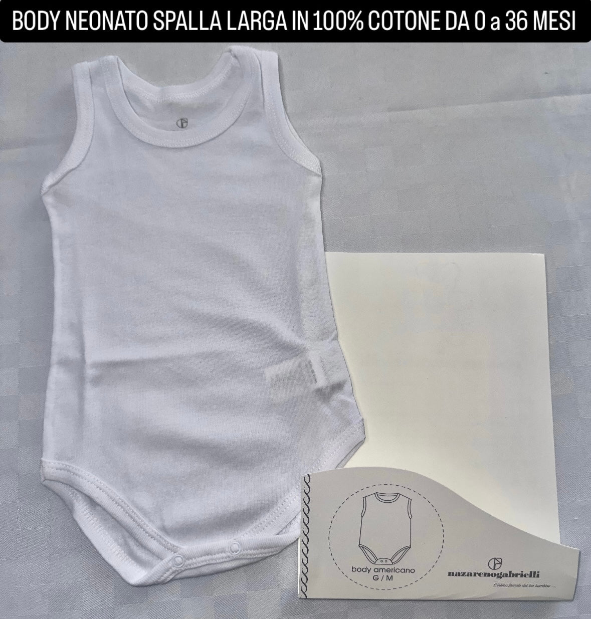 BODY INTIMO NEONATO SPALLA LARGA IN 100% COTONE
