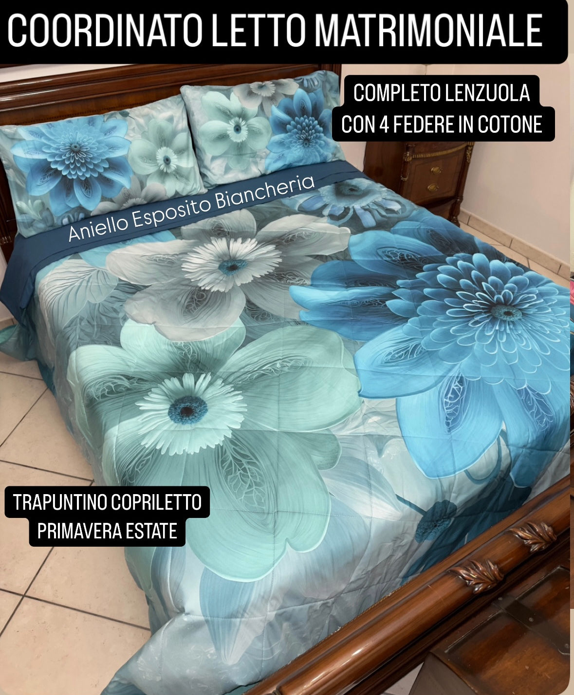 TRAPUNTINO PRIMAVERA/ESTATE MATRIMONIALE IN STAMPA 3D 260x270cm