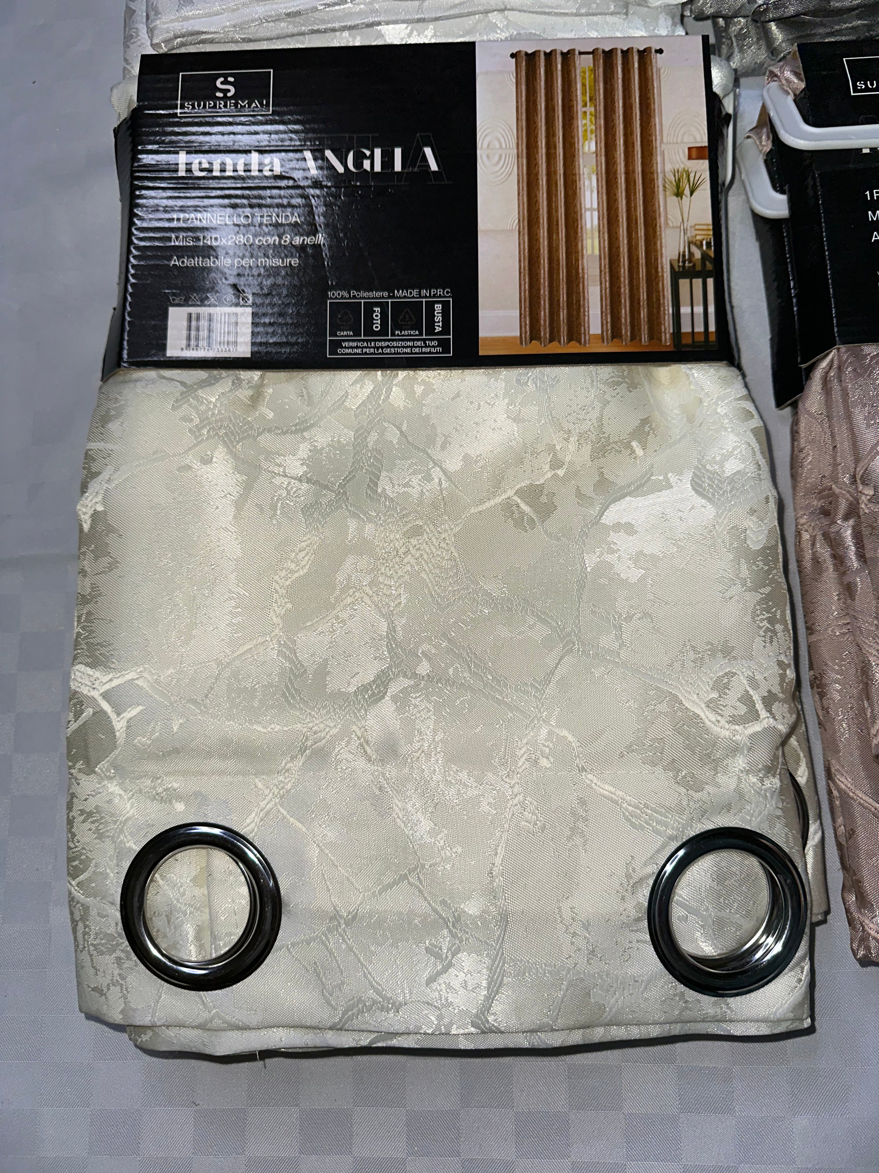 COPPIA DI TENDE PER INTERNI TESSUTO COPRENTE CONFEZIONE DA 2 TELI (OGNI TELO MISURA 140x280cm)art. Angela