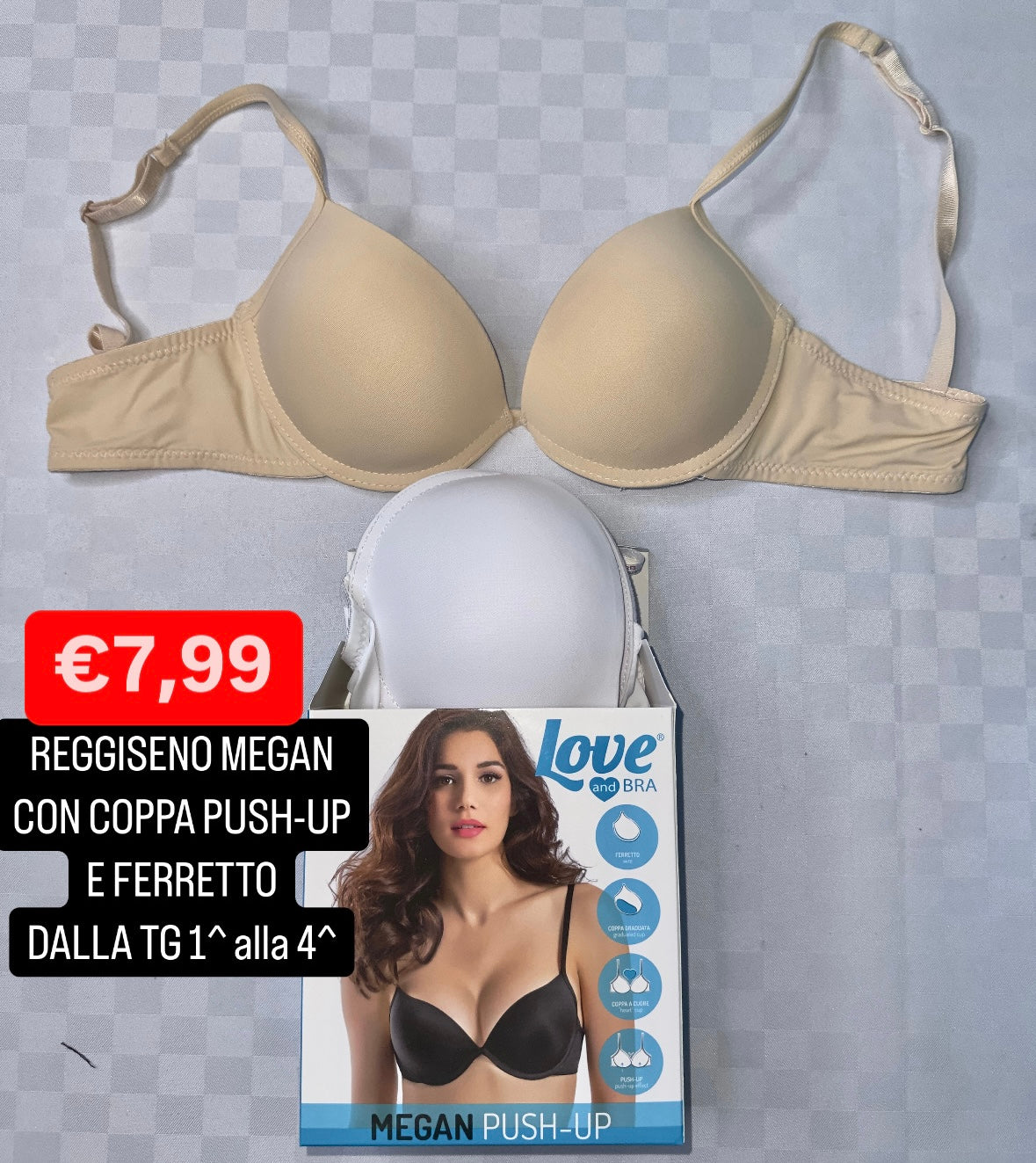 REGGISENO MEGAN CON COPPA PUSH-UP E FERRETTO LOVE AND BRA