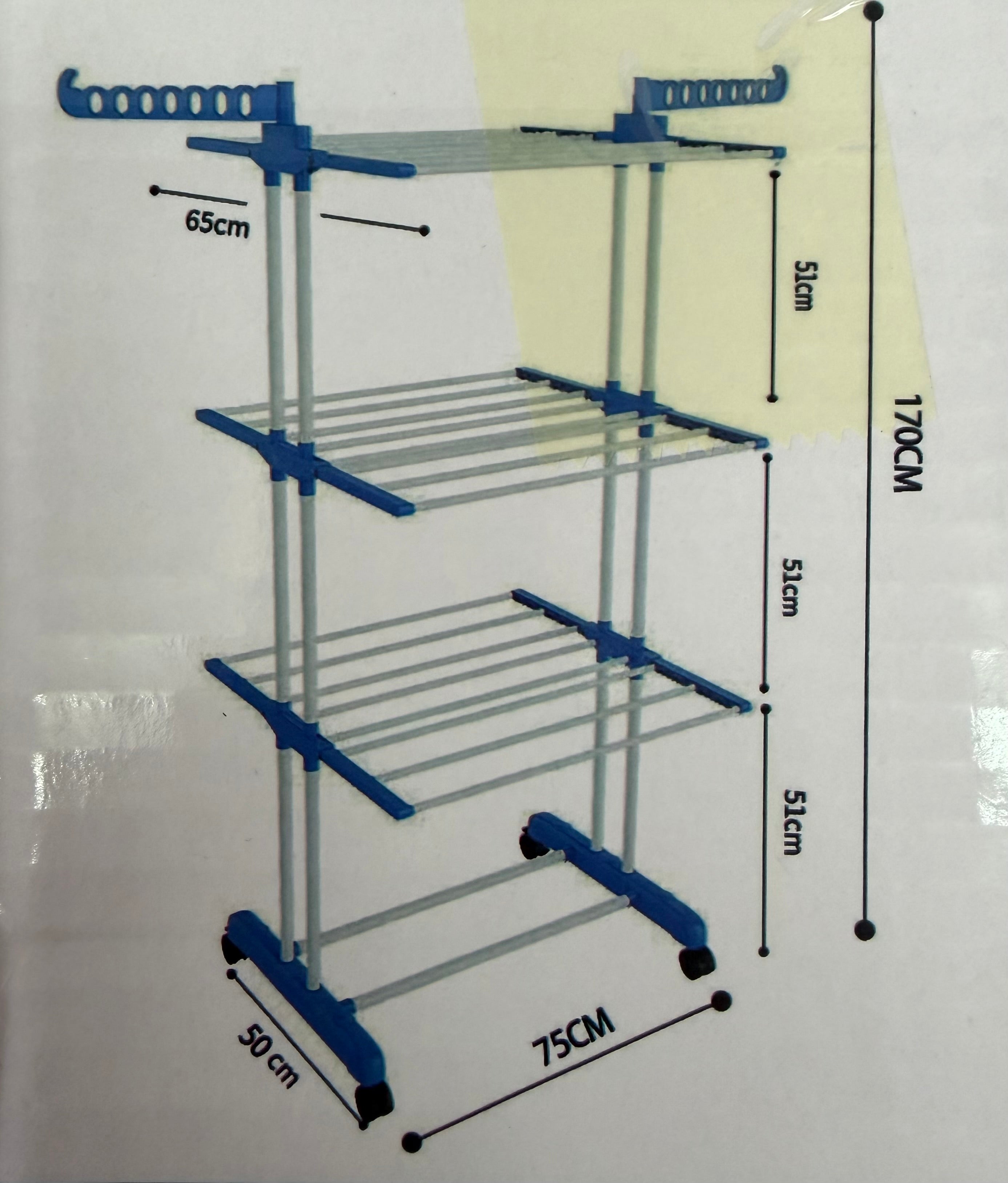 STENDIBIANCHERIA VERTICALE con ruote misura 170x125x50cm (Portata fino a 40KG)