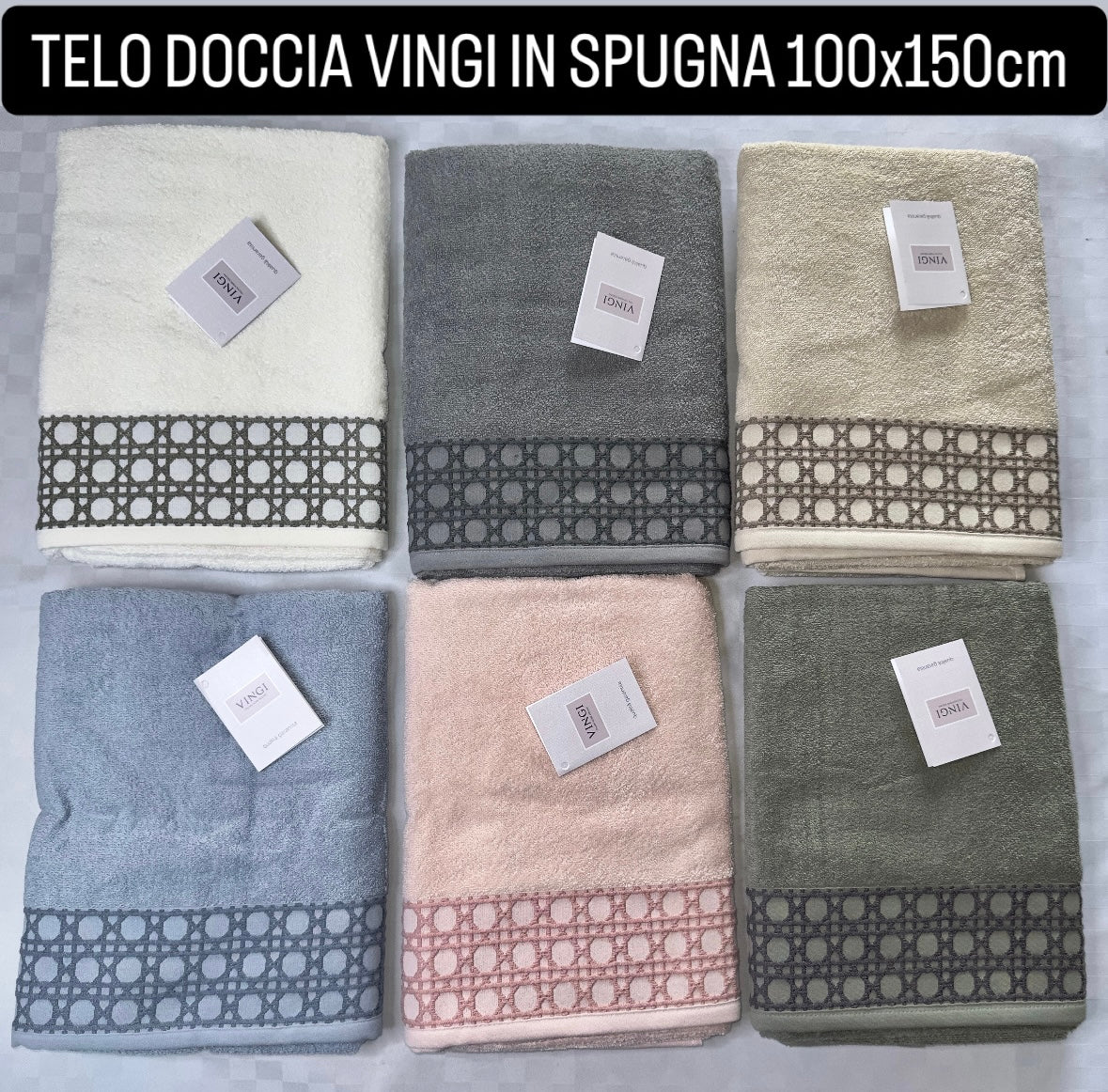 TELO DOCCIA VINGI IN SPUGNA 100x150cm