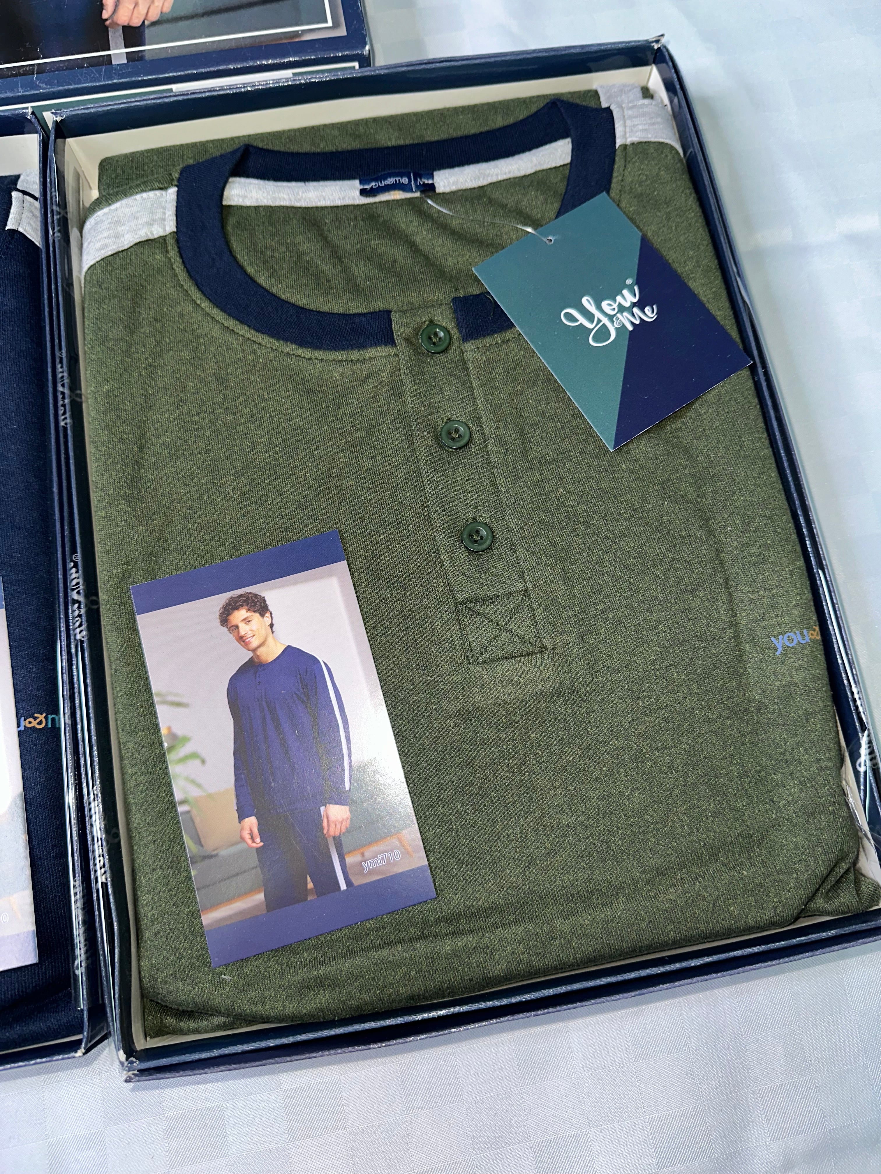 PIGIAMA UOMO IN COTONE CALDO Manica lunga e Pantalone lungo