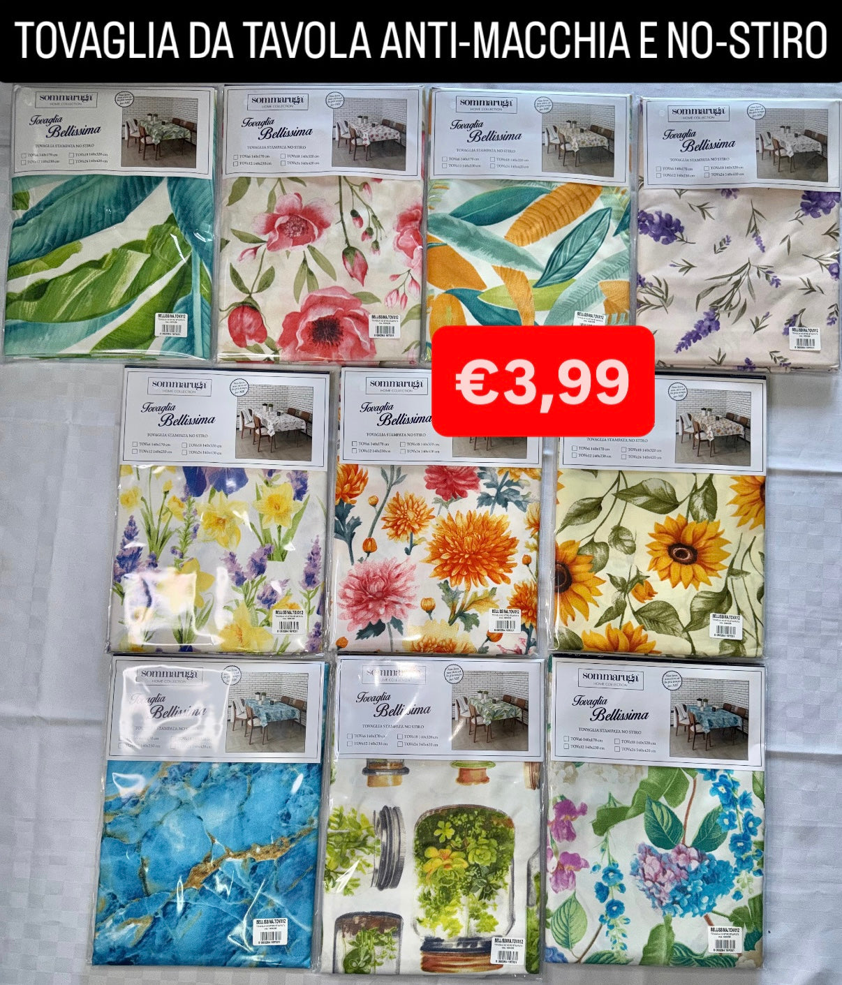 TOVAGLIA DA TAVOLA ANTI-MACCHIA E NO-STIRO (FANTASIA CASUALE)