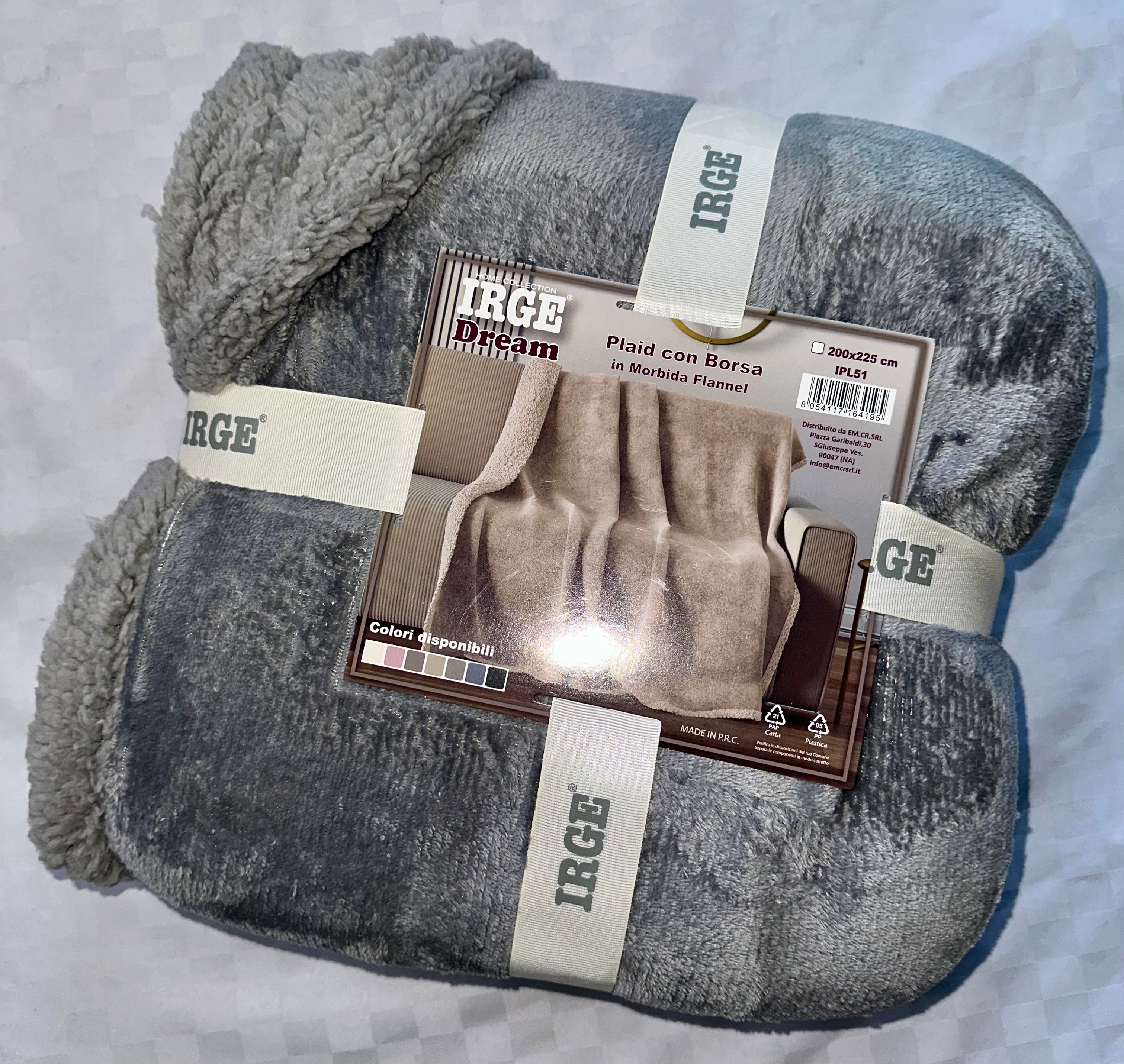 COPERTA PLAID IN MORBIDO PILE CON STRATO DI PELLICCIA SOTTO misura 200x225cm