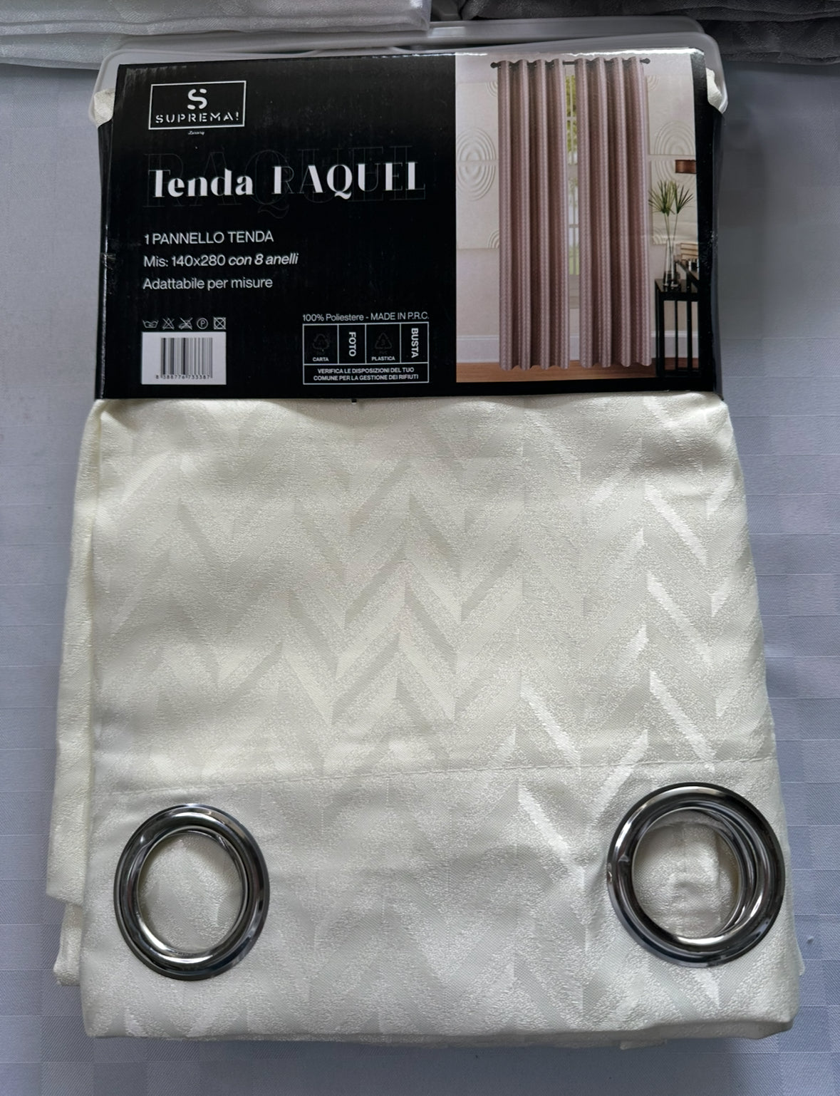 COPPIA DI TENDE PER INTERNI TESSUTO COPRENTE CONFEZIONE DA 2 TELI (OGNI TELO MISURA 140x280cm)art.Raquel