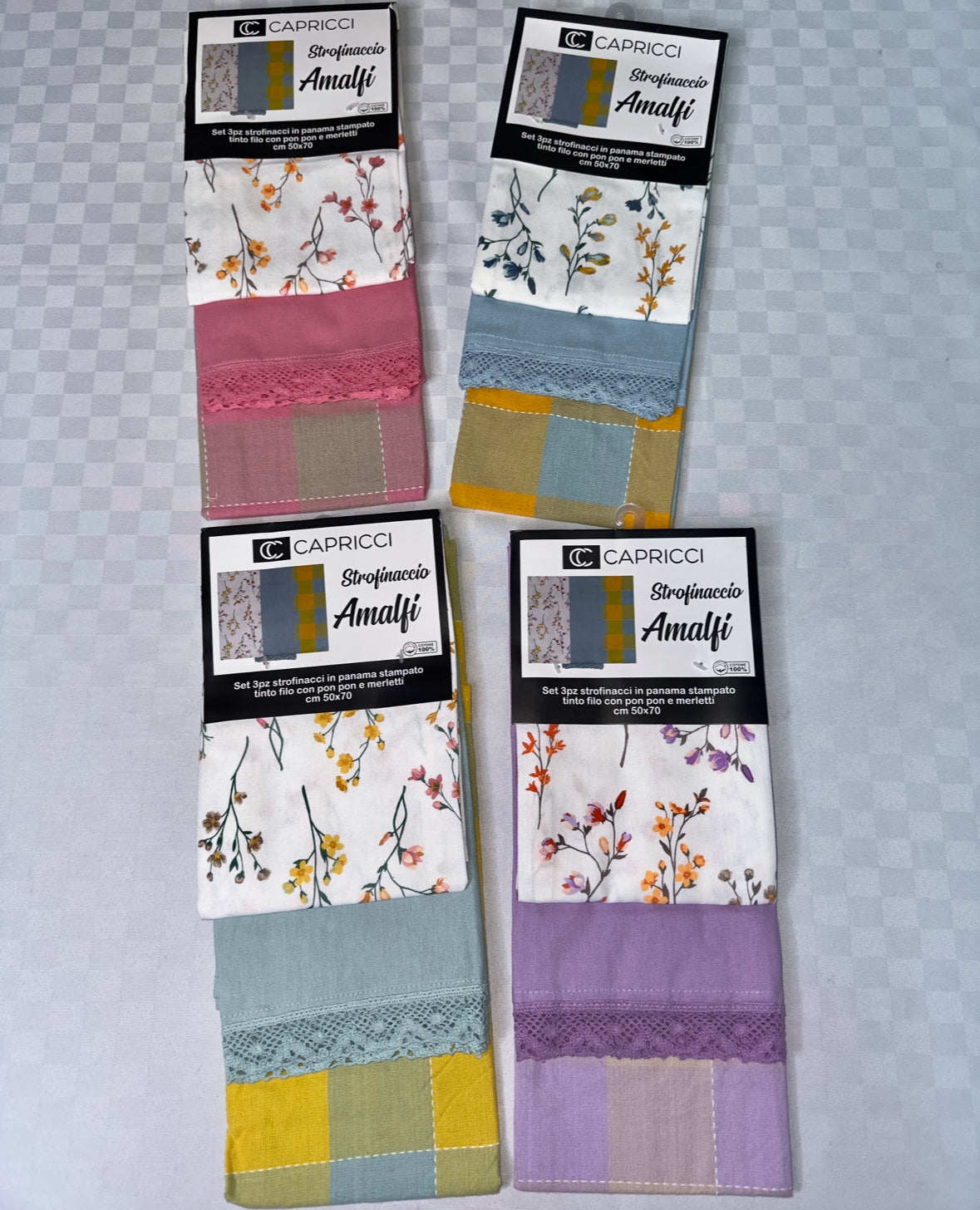 STROFINACCIO CUCINA SET DA 3 PEZZI IN COTONE 100%