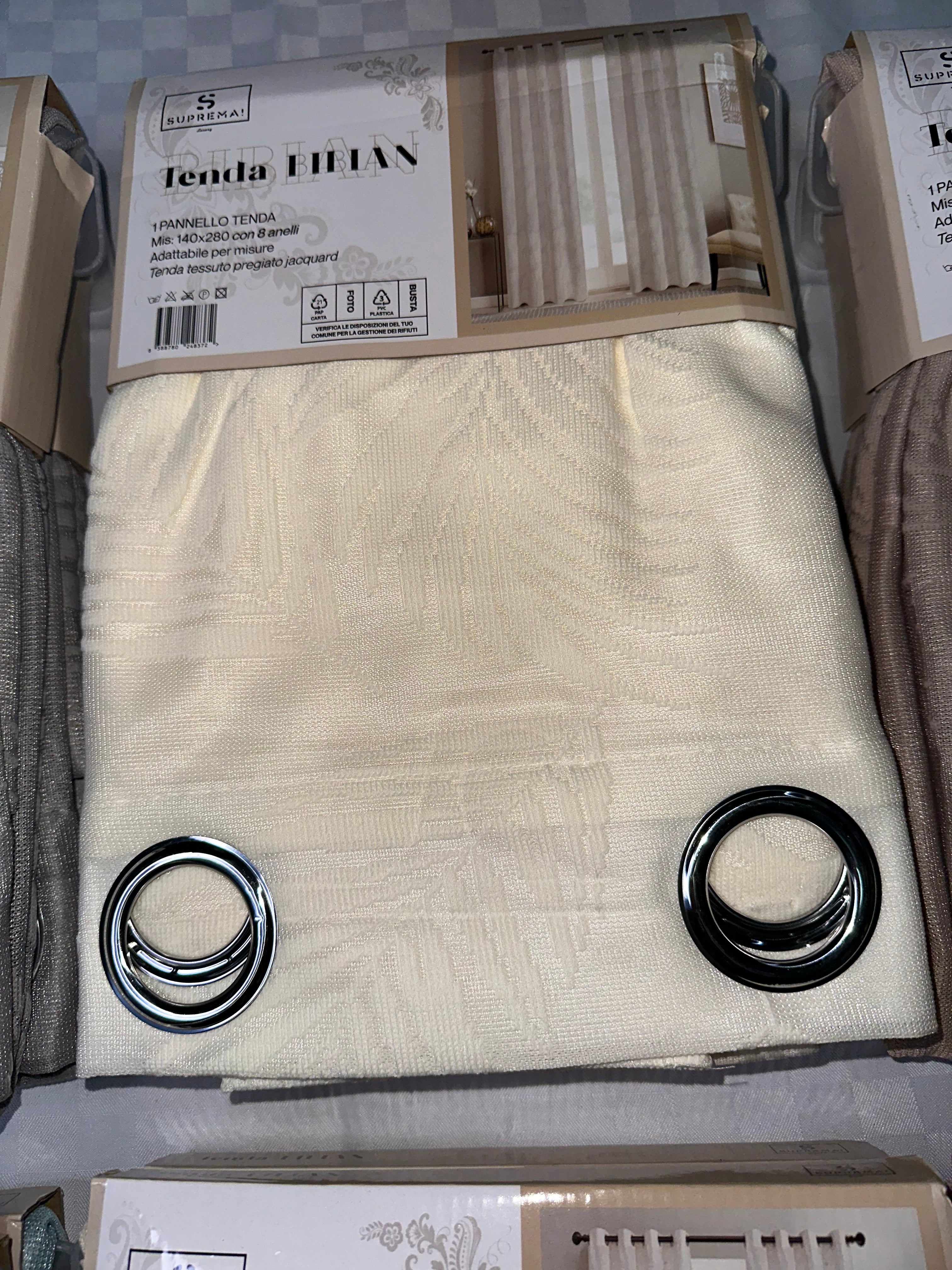 COPPIA DI TENDE PER INTERNI VELATE CONFEZIONE DA 2 TELI (OGNI TELO MISURA 140x280cm)art. Bibian