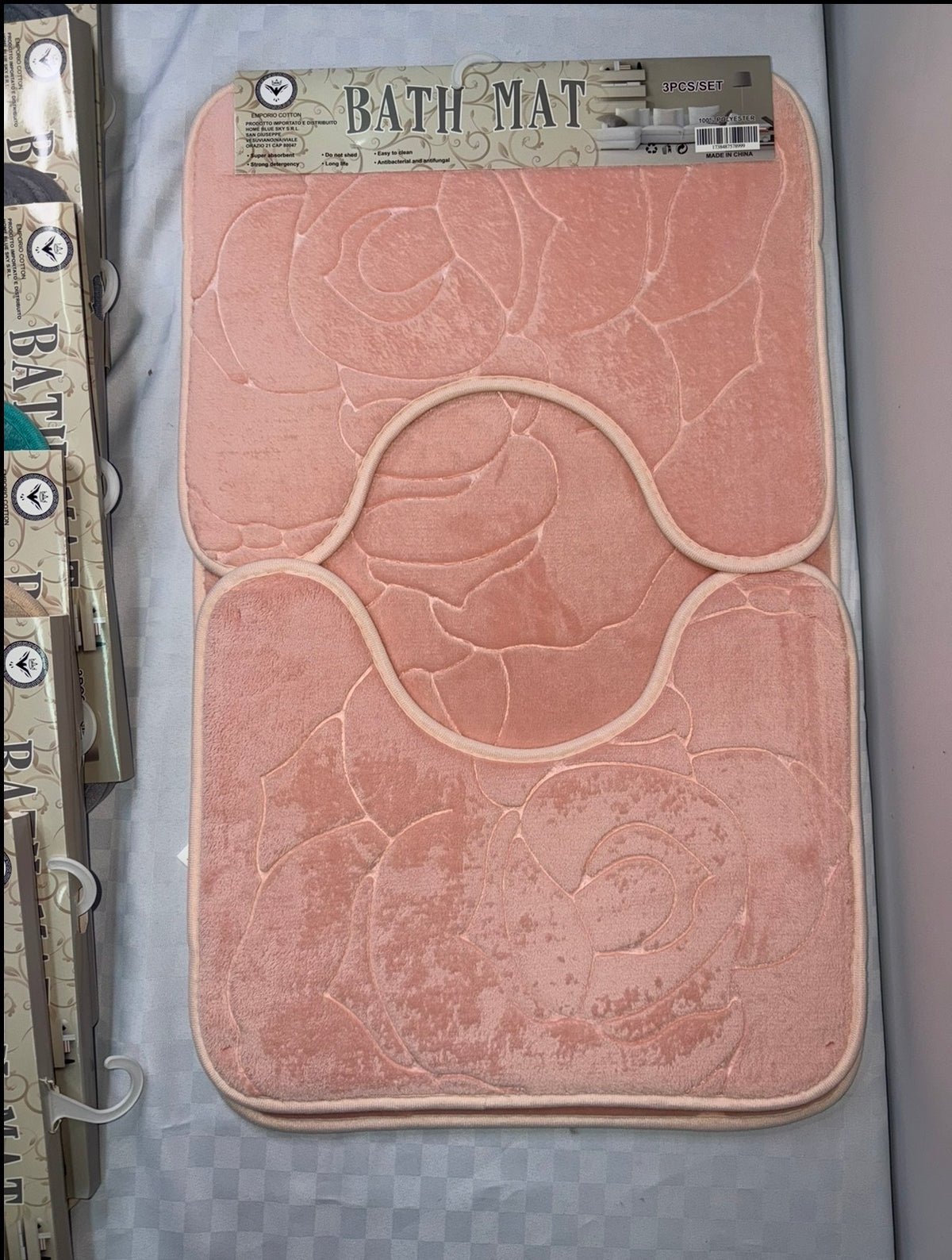 TRIS TAPPETO BAGNO 3 PEZZI ANTISCIVOLO ( 1 Pezzo 50x80cm e 2 Pezzi 50x40cm)