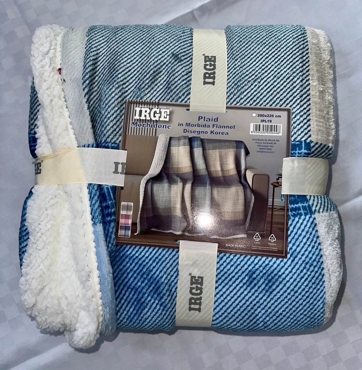COPERTA PLAID IN MORBIDO PILE CON STRATO DI PELLICCIA SOTTO misura 200x225cm