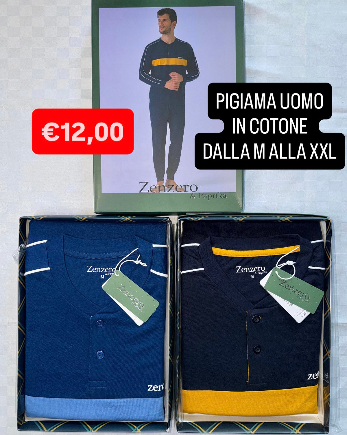 PIGIAMA UOMO IN COTONE Manica lunga e Pantalone lungo