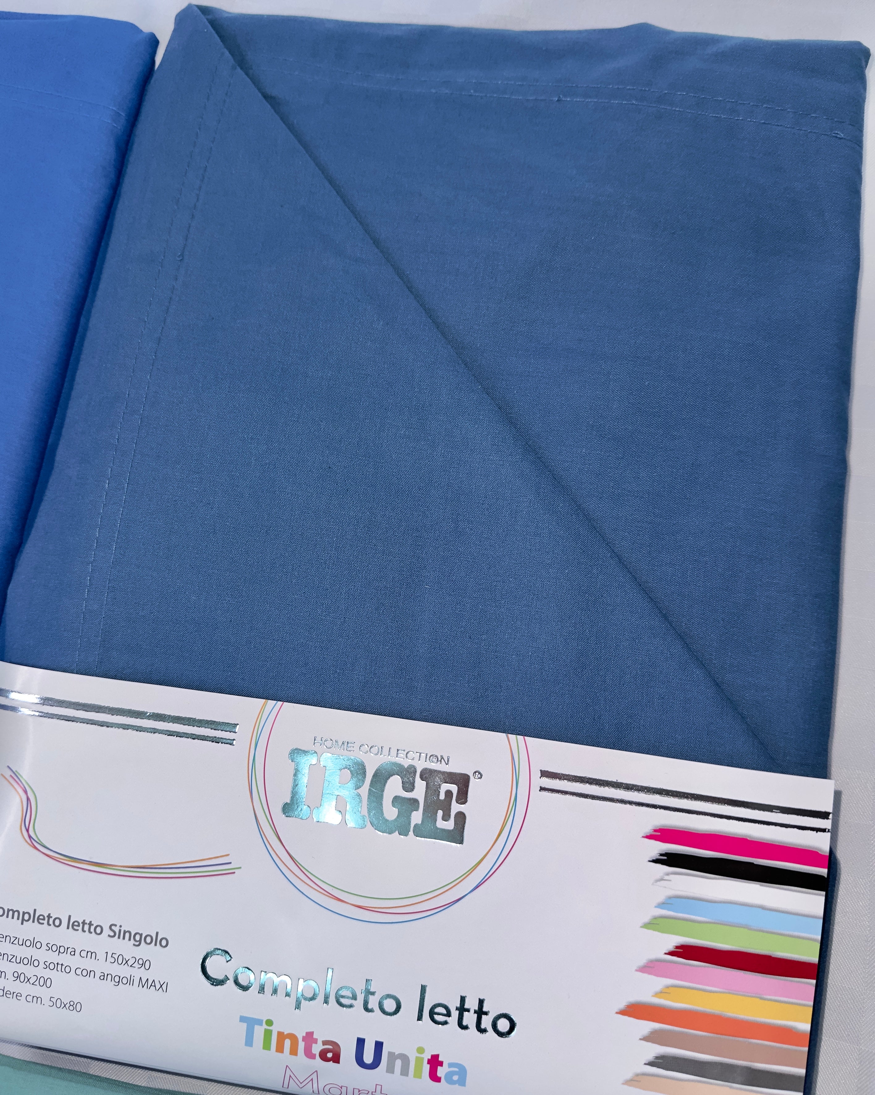 COMPLETO LENZUOLA IN 100% COTONE TINTA UNITA Matrimoniale, Singolo e 1 Posto e mezzo contiene: Lenzuolo sopra, Lenzuolo sotto con angoli e Federe