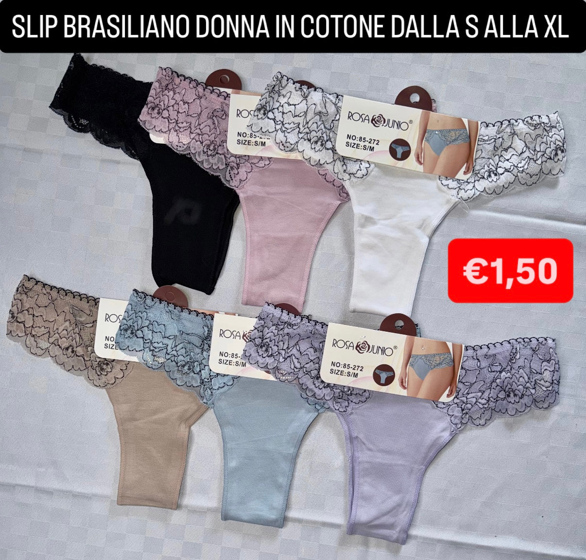 SLIP BRASILIANO DONNA in cotone (COLORE CASUALE)