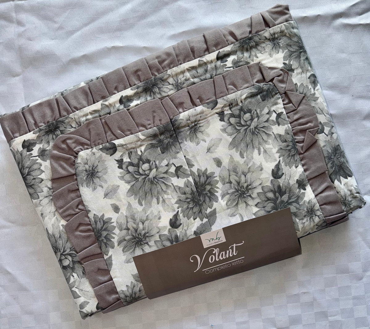 COMPLETO LENZUOLA MATRIMONIALE CON VOILANT Polycotton contiene Lenzuolo sopra, Lenzuolo sotto con angoli e due federe