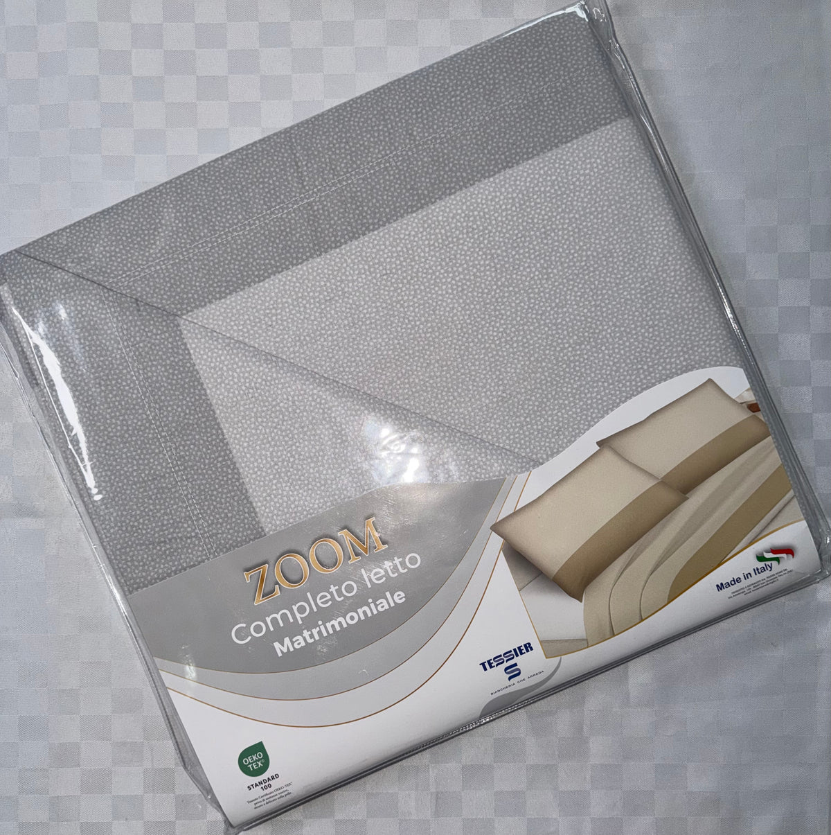 COMPLETO LENZUOLA MATRIMONIALE IN COTONE , contiene Lenzuolo sopra, Lenzuolo sotto con angoli e due Federe