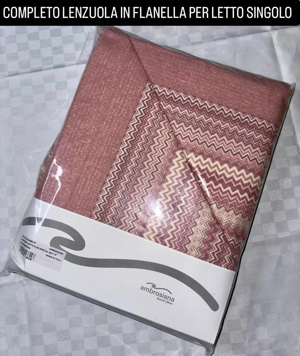 COMPLETO LENZUOLA PER LETTO SINGOLO IN FLANELLA Lenzuolo sopra,Lenzuolo sotto con angoli e due federe