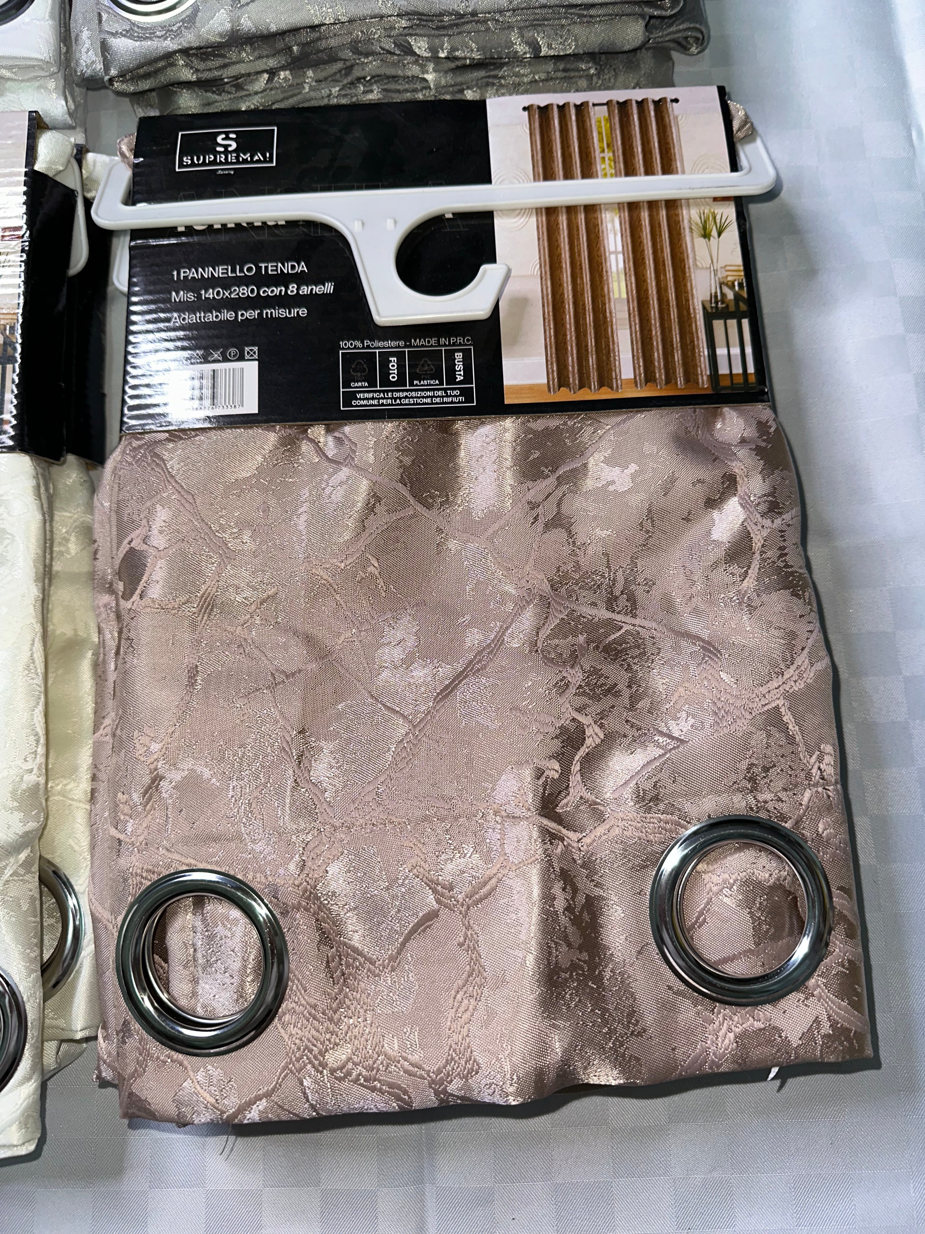 COPPIA DI TENDE PER INTERNI TESSUTO COPRENTE CONFEZIONE DA 2 TELI (OGNI TELO MISURA 140x280cm)art. Angela