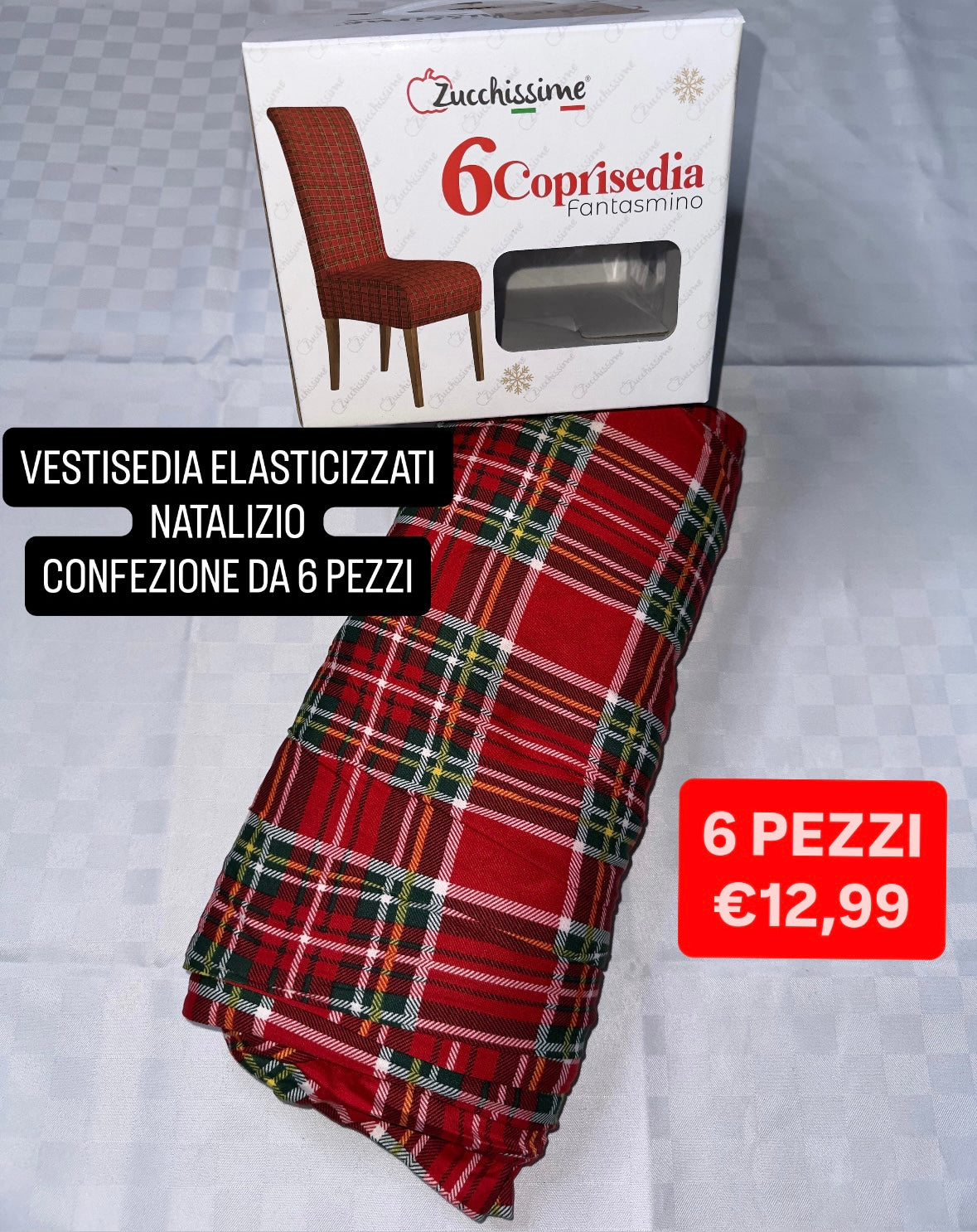 VESTISEDIA ELASTICIZZATI NATALIZI CONFEZIONE DA 6 PEZZI