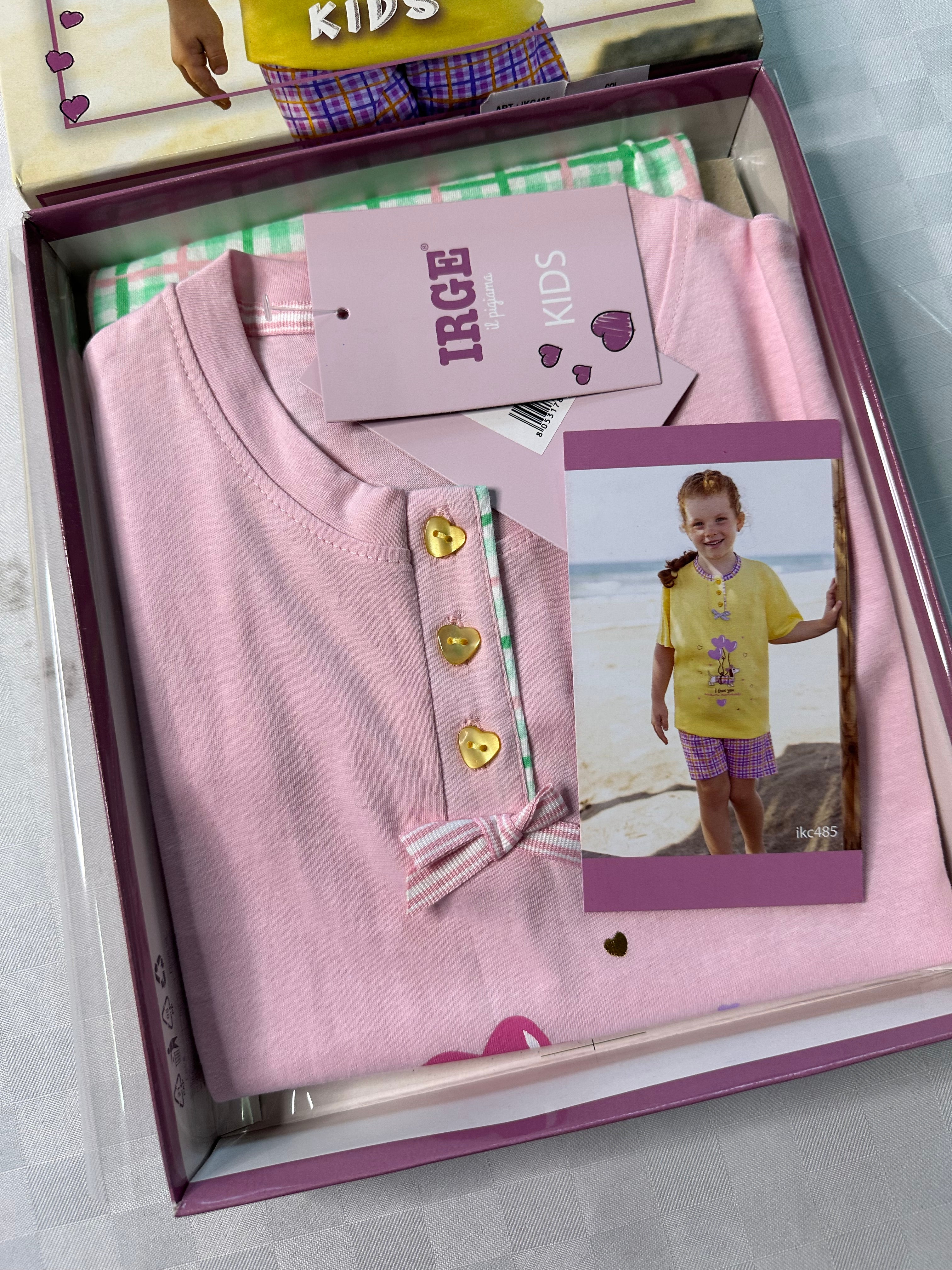 PIGIAMA BIMBA IN 100% COTONE MEZZA MANICA E PANTALONCINO Irge