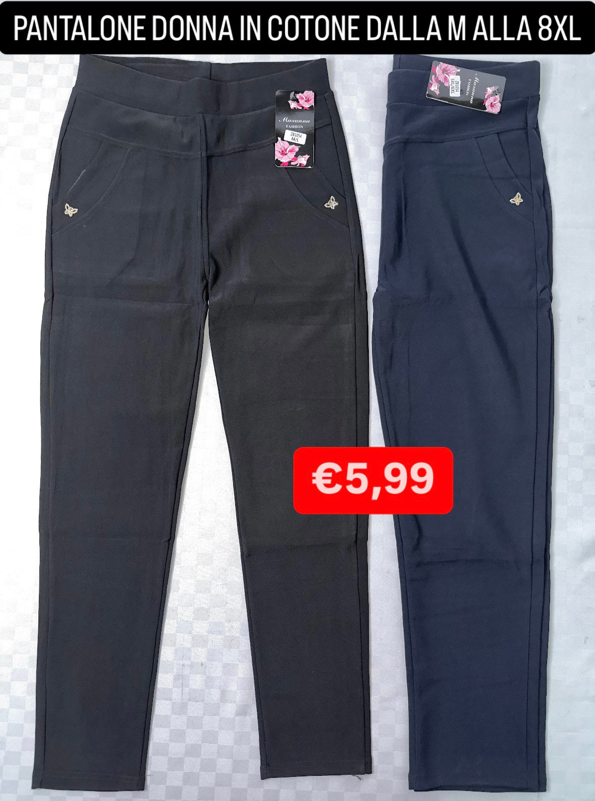 PANTALONE DONNA IN COTONE DALLA M ALLA 8XL
