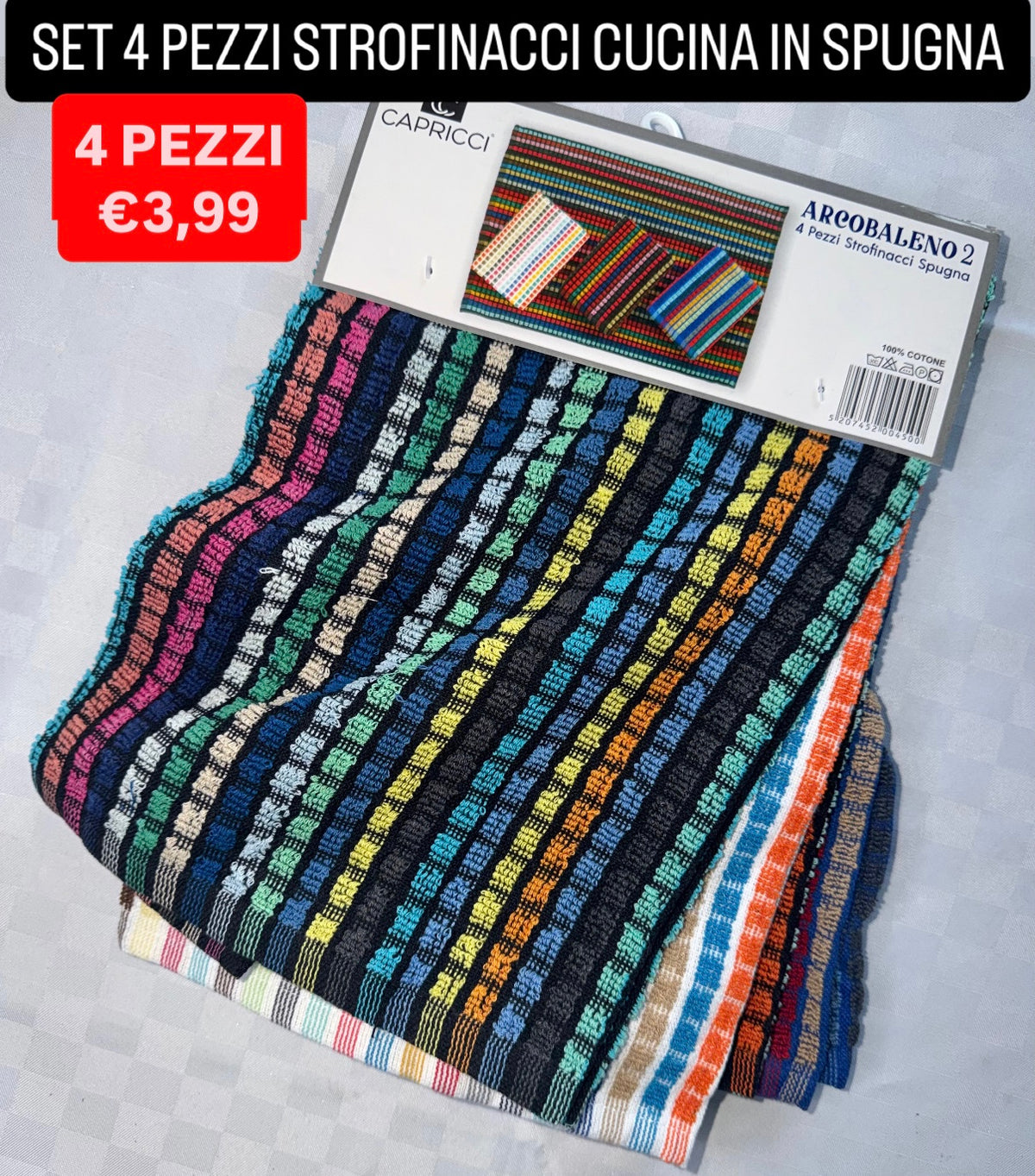 STROFINACCI CUCINA IN SPUGNA CONFEZIONE DA 4 PEZZI